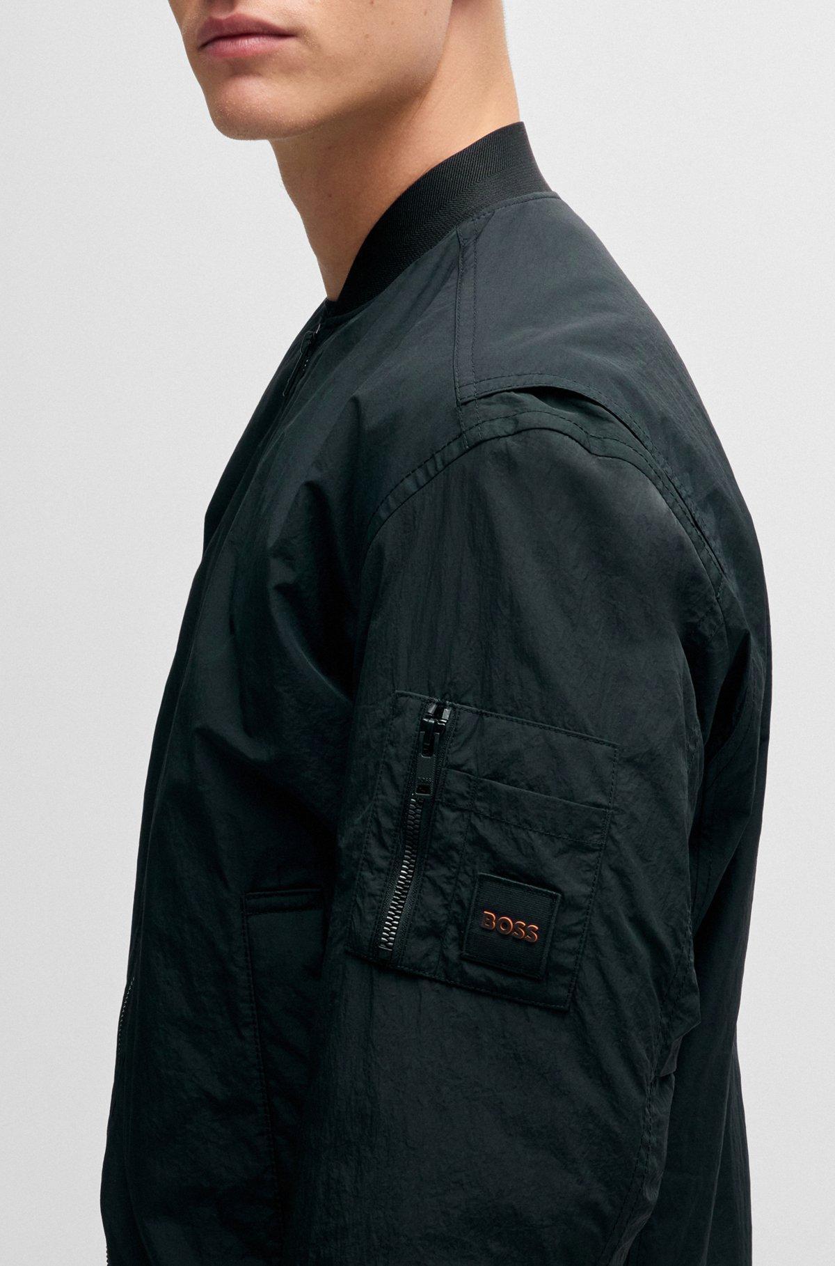 Water-repellent bomber jacket with logo badge Product Image