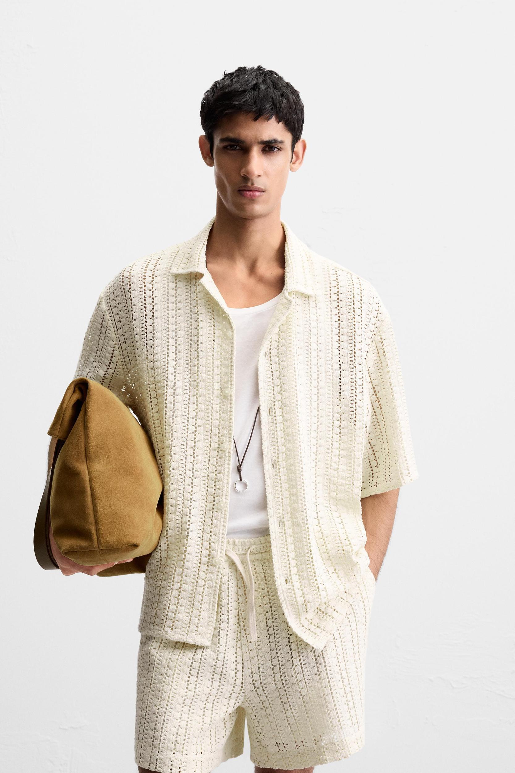 CROCHET TEXTURED SHIRT Product Image