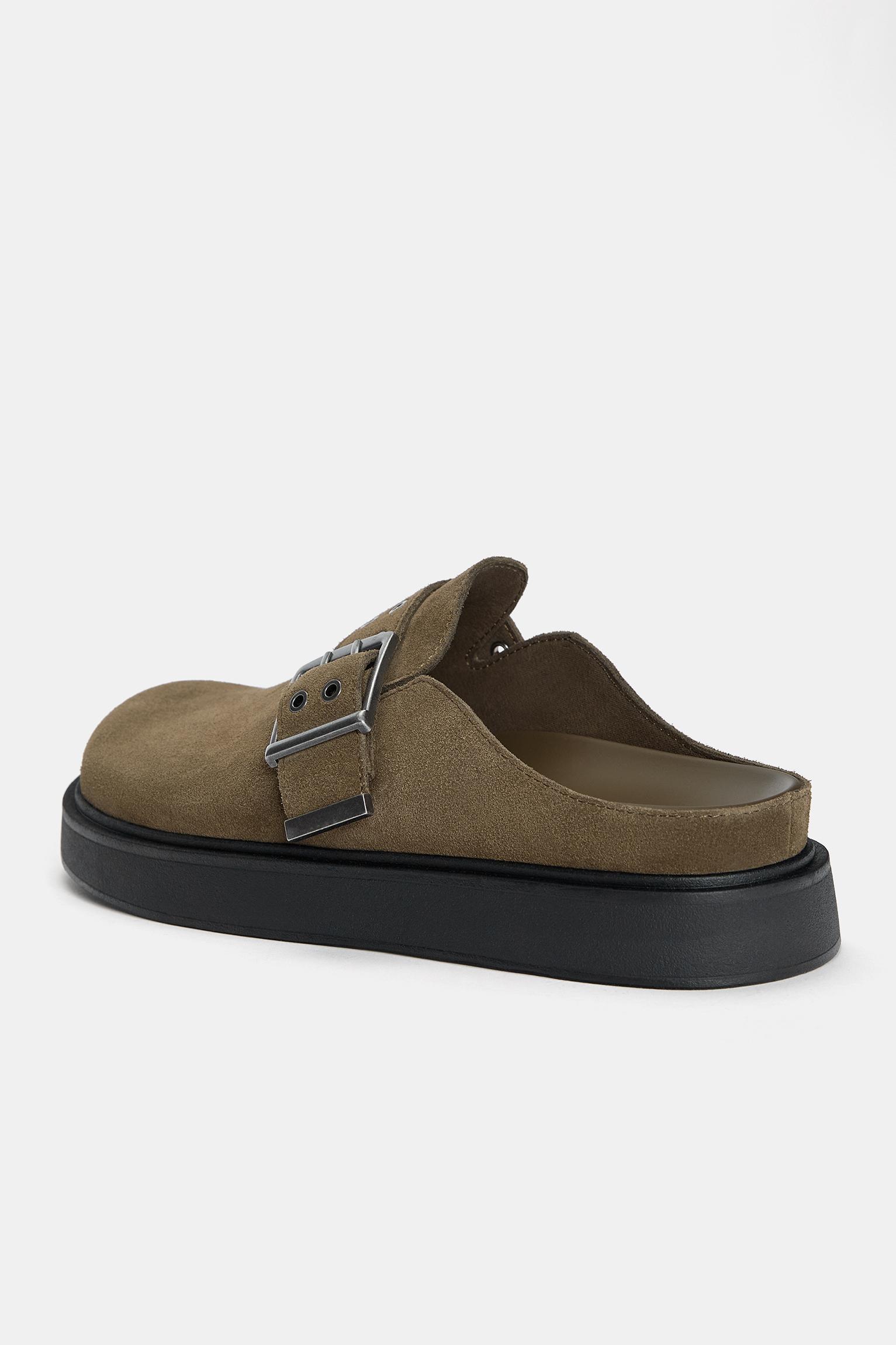 Leather clogs with buckle Product Image