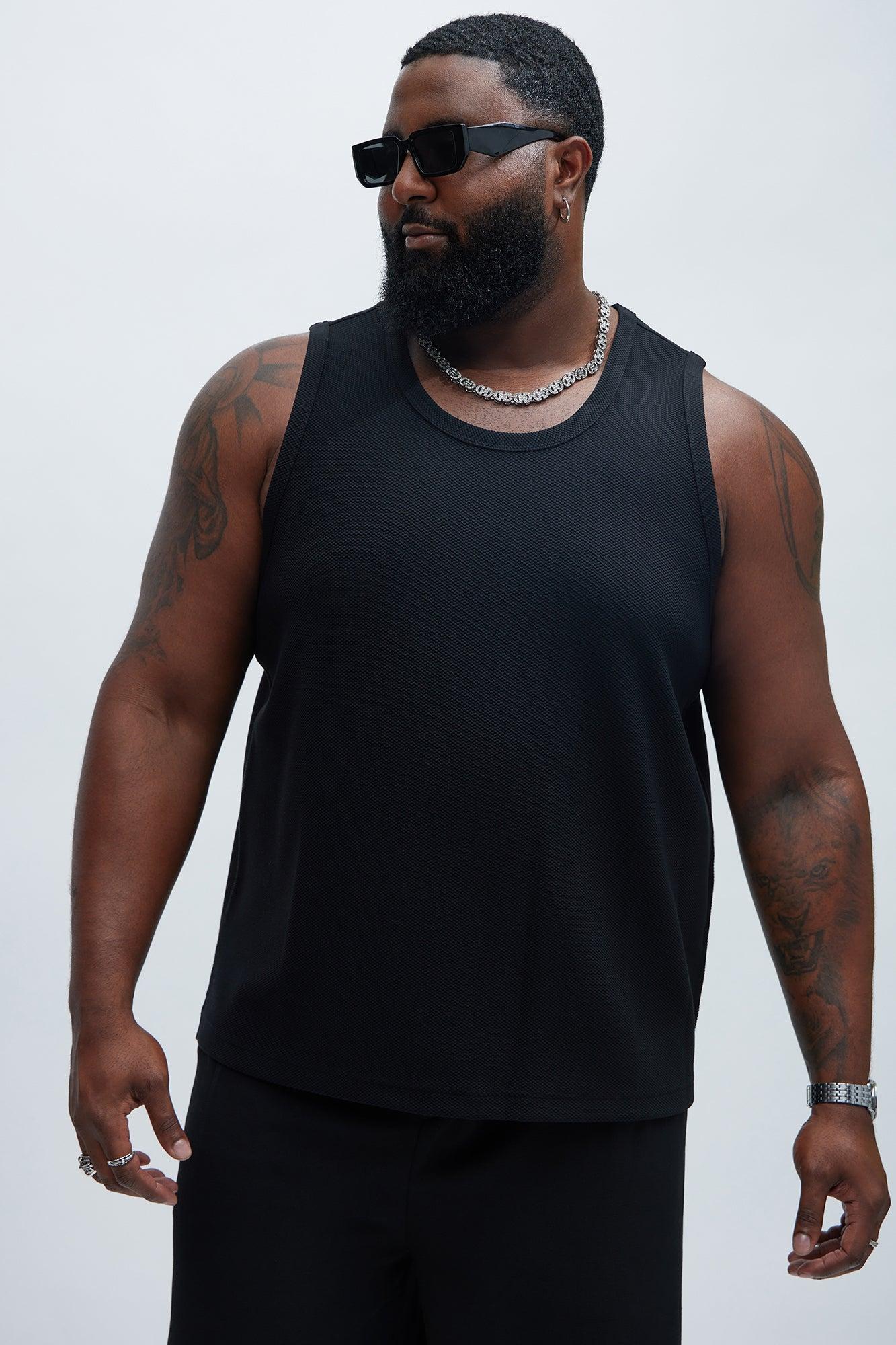 Kamryn Textured Tank Top - Black Product Image