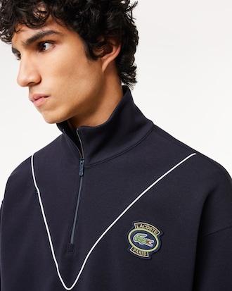 Men's Loose Fit Zip Neck Piqué Sweatshirt Product Image