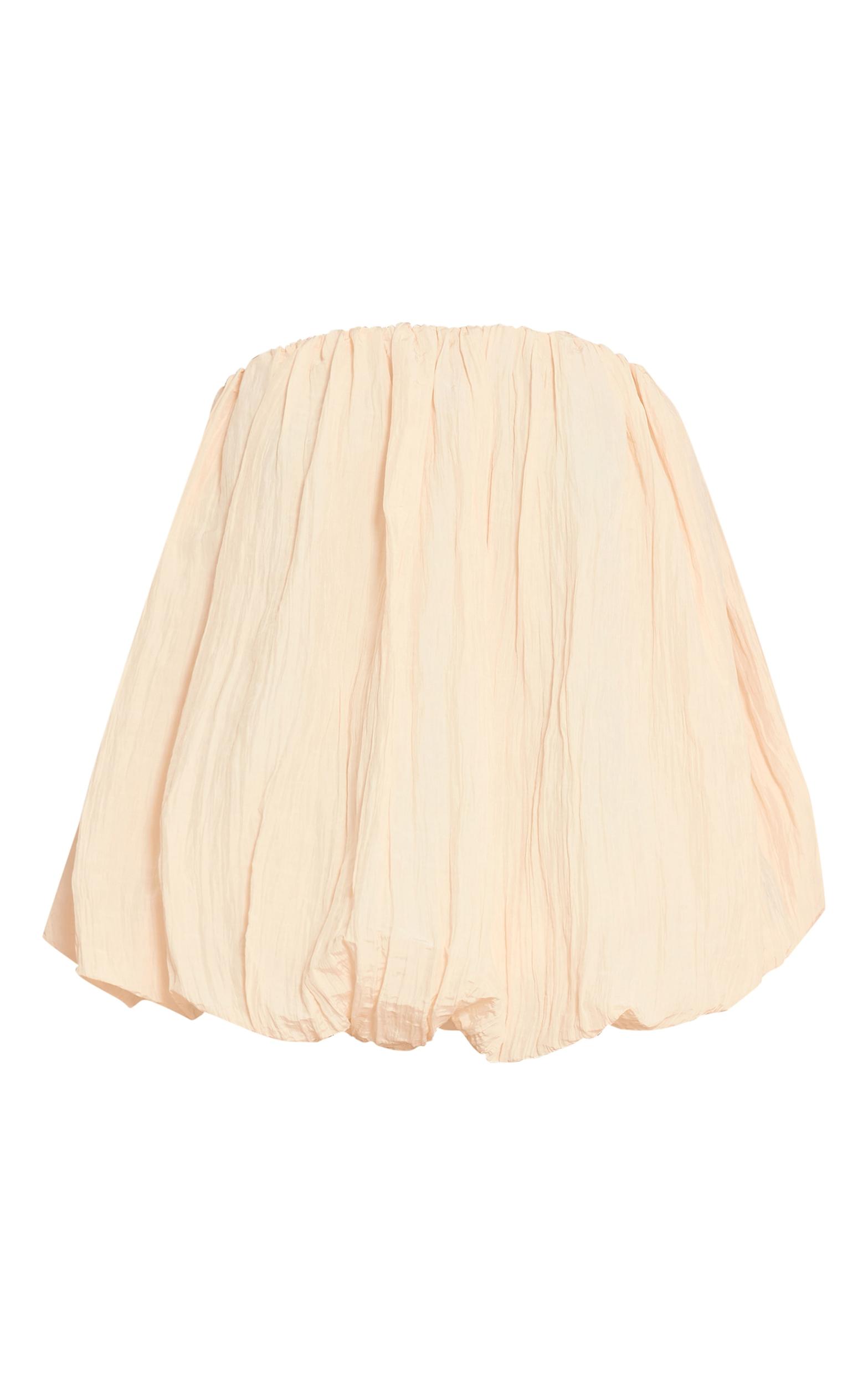  Tall Butter Cream Matte Satin Plisse Puffball Bandeau Product Image