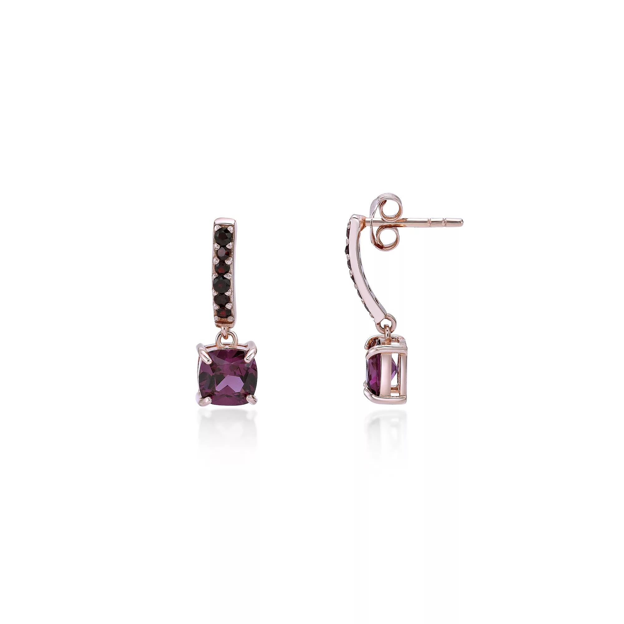 Gemminded 2 Micron Gold Over Silver Garnet Earrings, Women's, Gold Tone Product Image