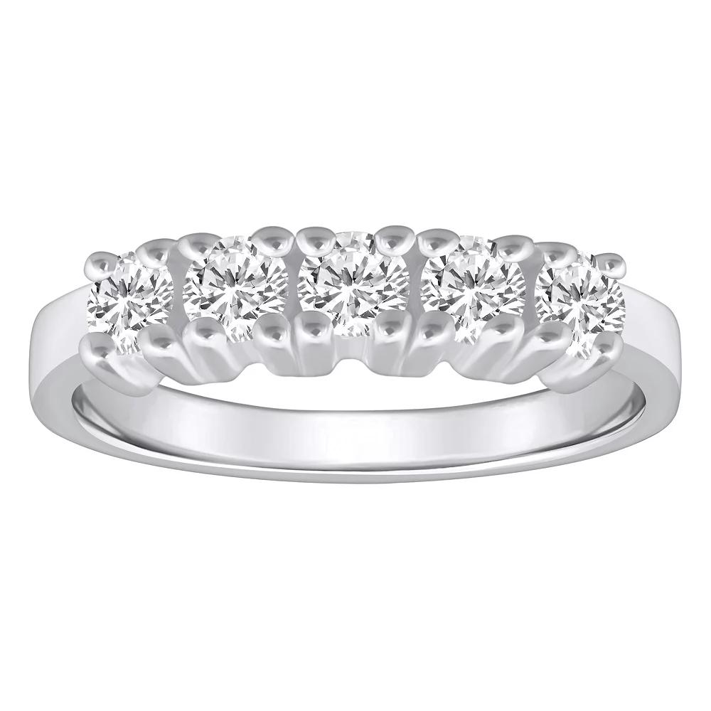 Alyson Layne 14k Gold 3/4 Carat T.W. Diamond 5-Stone Wedding Ring, Women's, Size: 10, White Product Image