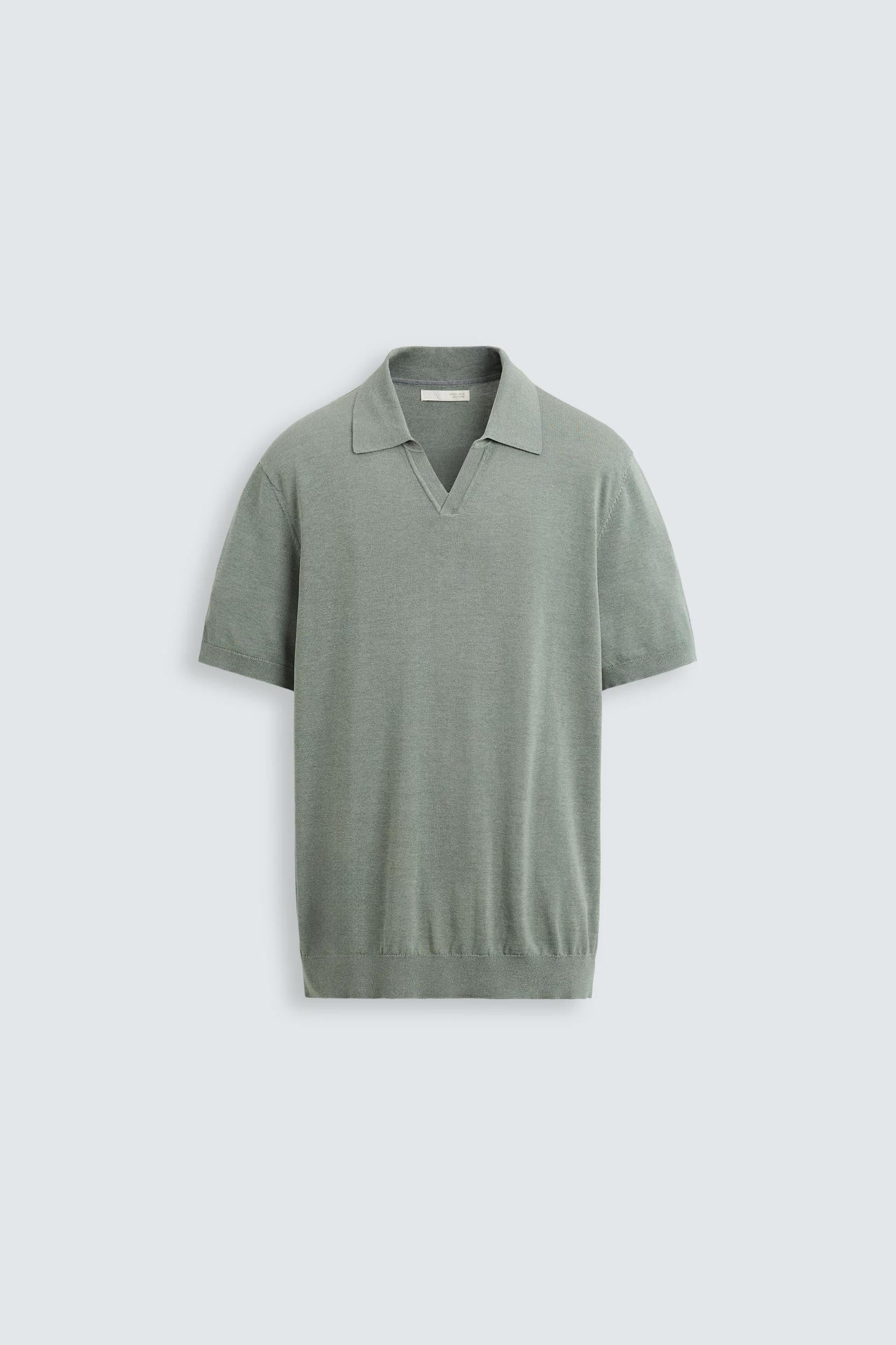 COTTON-SILK KNIT POLO SHIRT Product Image