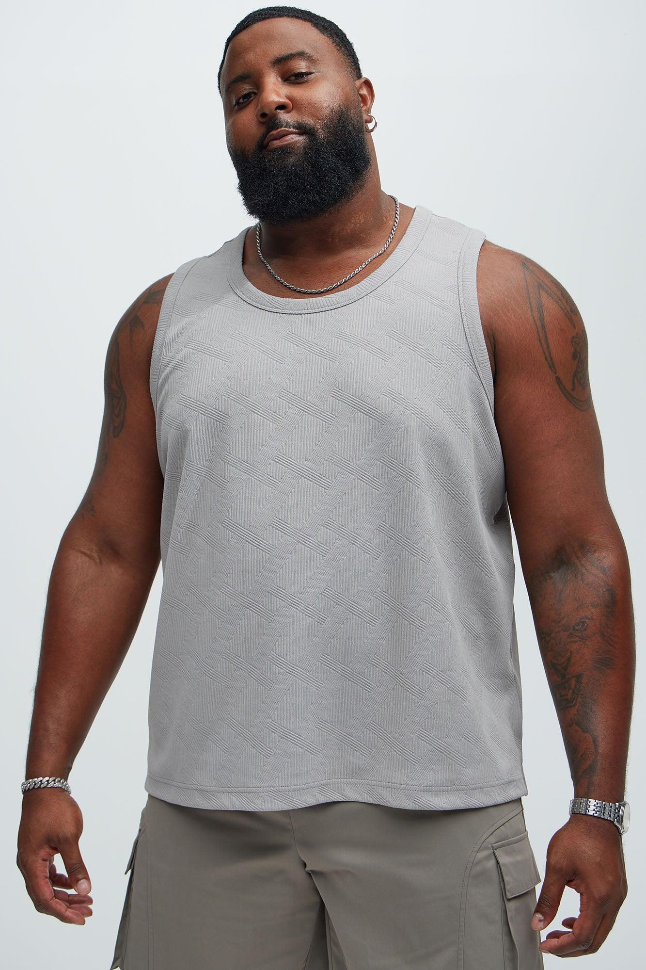 Benji Textured Tank Top - Grey Product Image