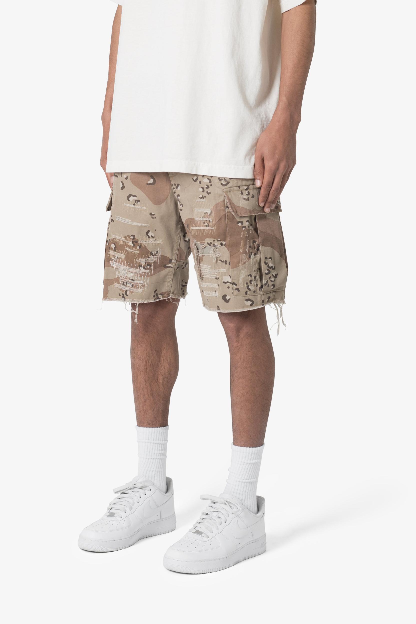 Distressed Cargo Shorts - Desert Camo Product Image