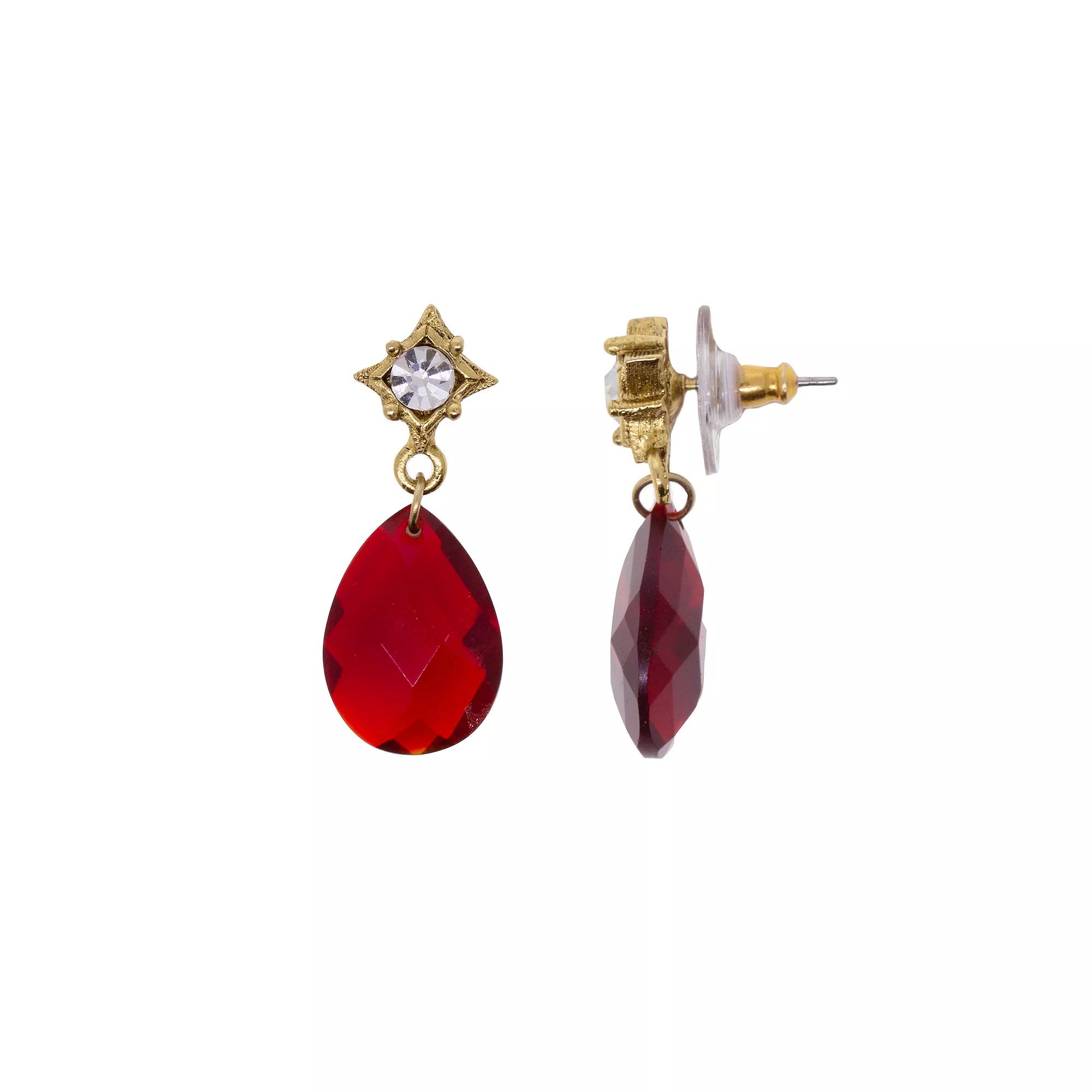 1928 Red Bead Drop Earrings, Women's Product Image