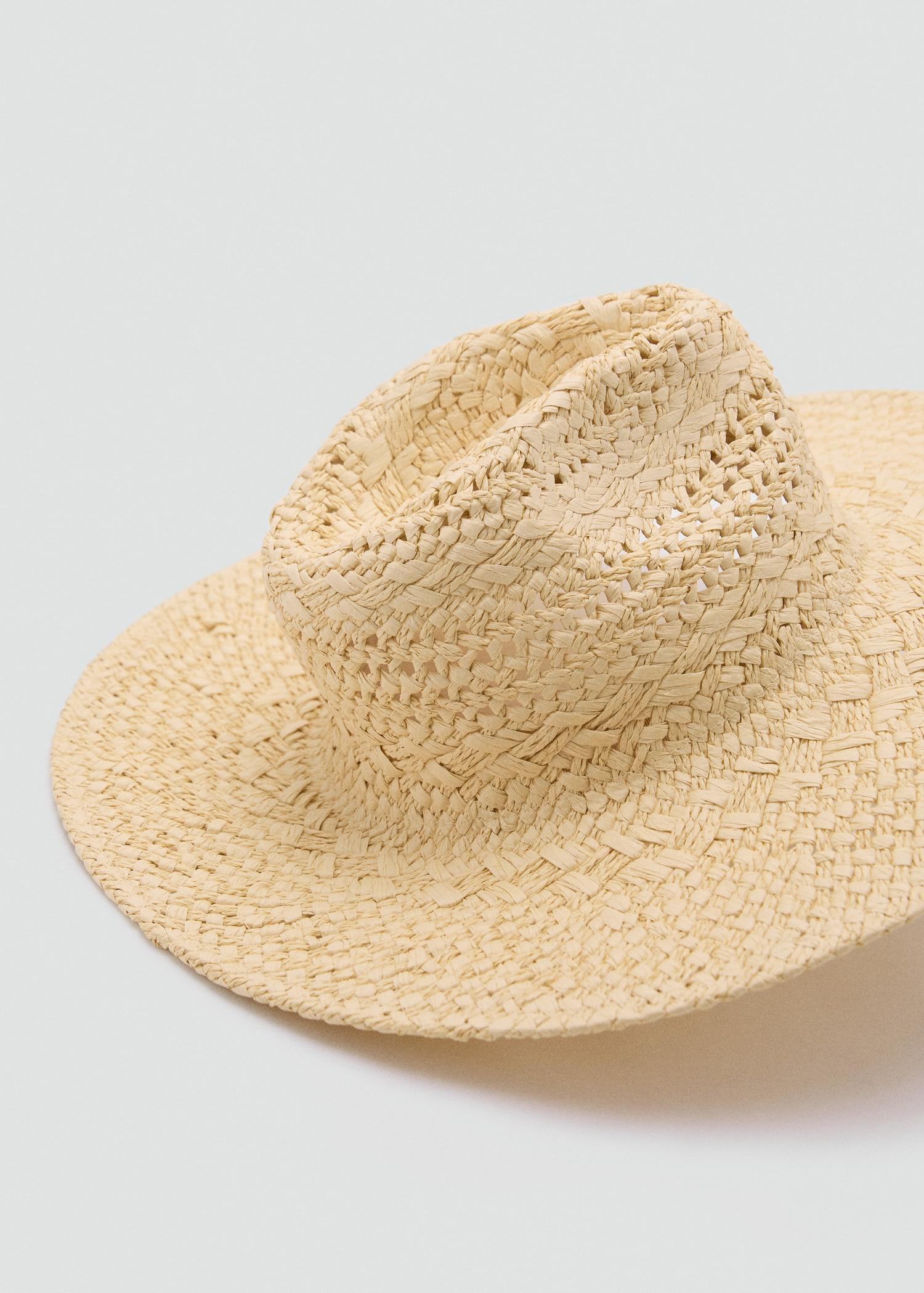 Natural fiber hat with openwork details - Women | MANGO USA Product Image