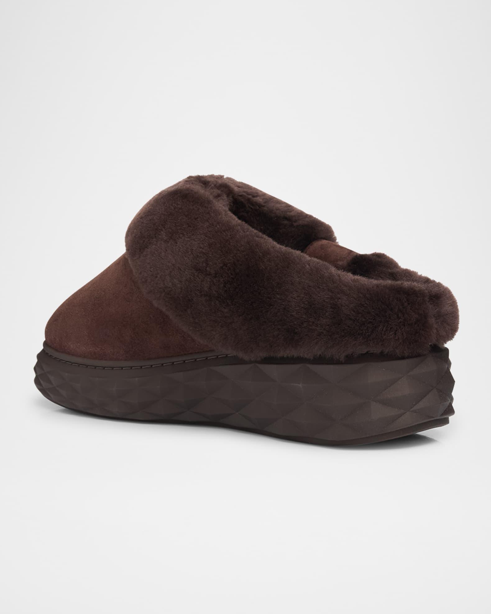 Suede and Shearling Maxi-Sole Flat Mules Product Image