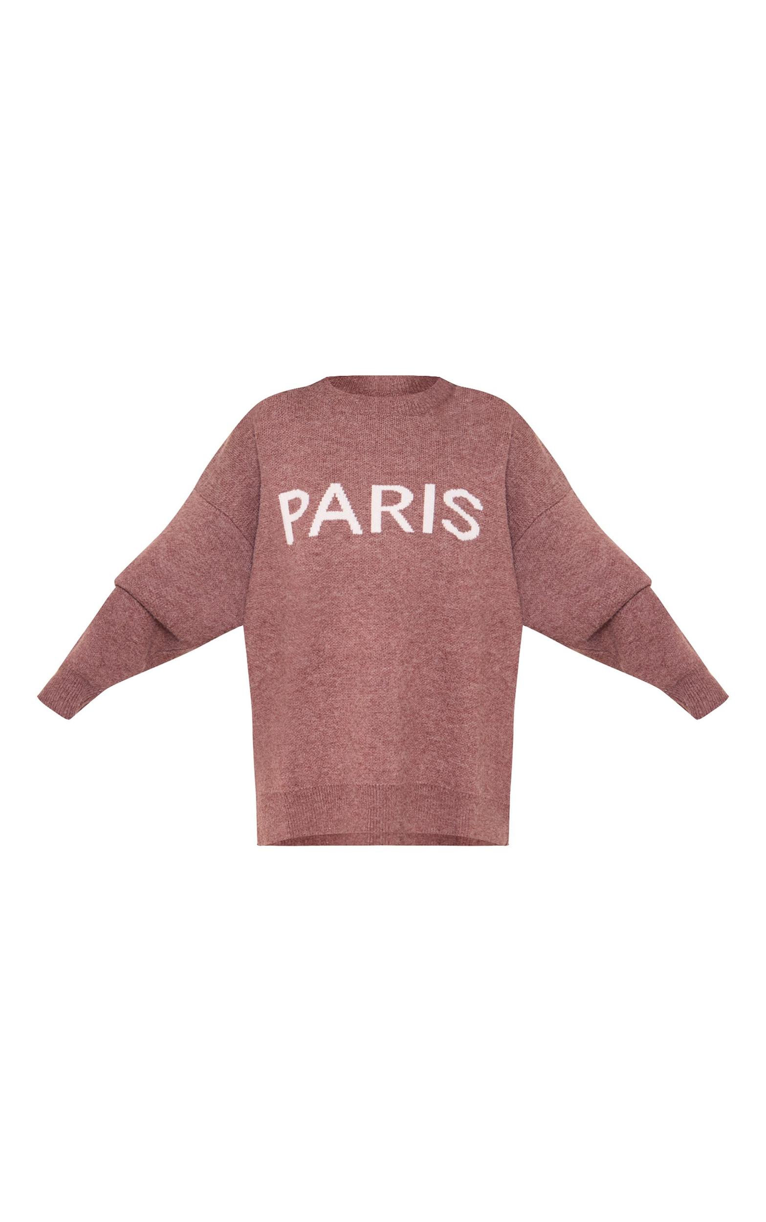 Mocha Paris Jacquard Knitted Sweater Product Image