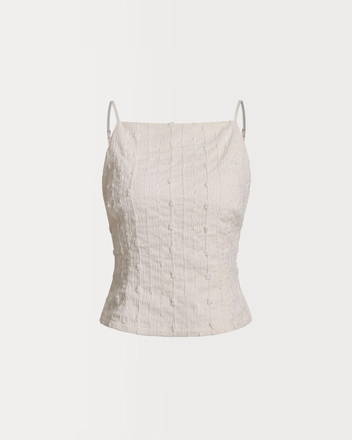 Beige Textured Slim Cami Top Product Image