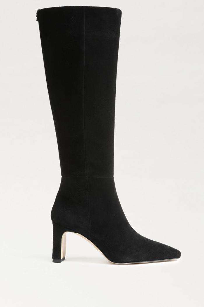 Sylvia Knee High Boot - Black Suede Product Image