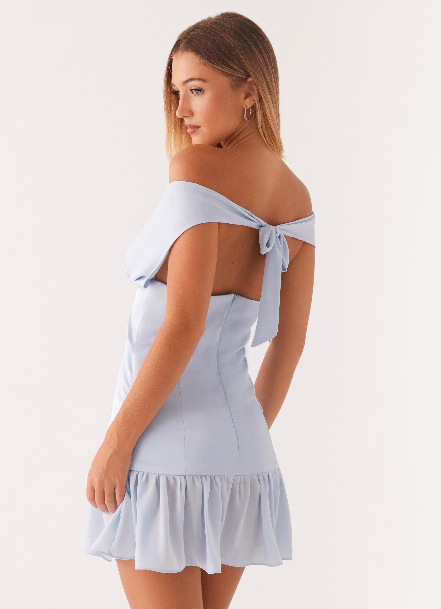 Dear Diary Mini Dress - Pastel Blue Product Image