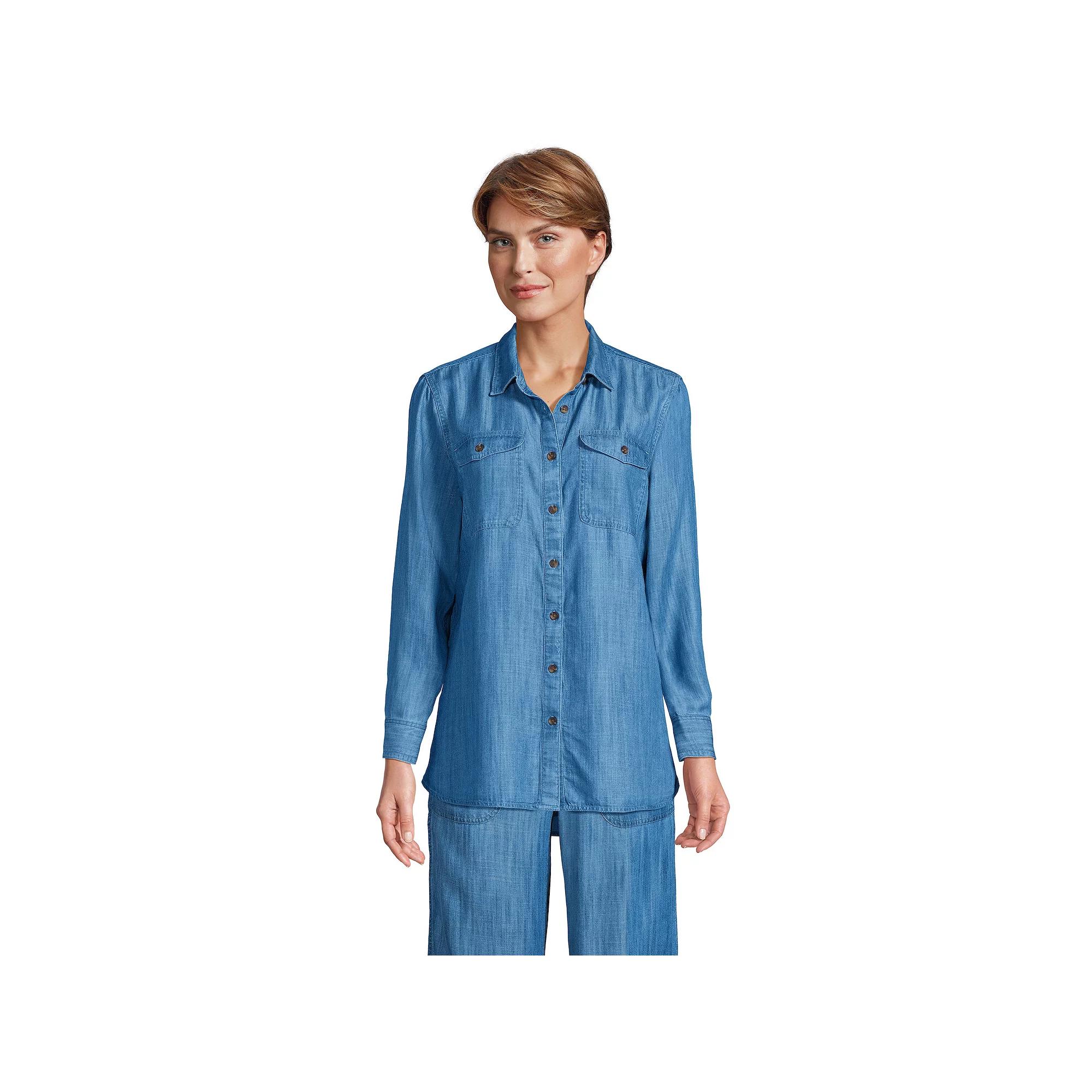 Women's Lands' End Heritage Long Sleeve Shirt,  Product Image