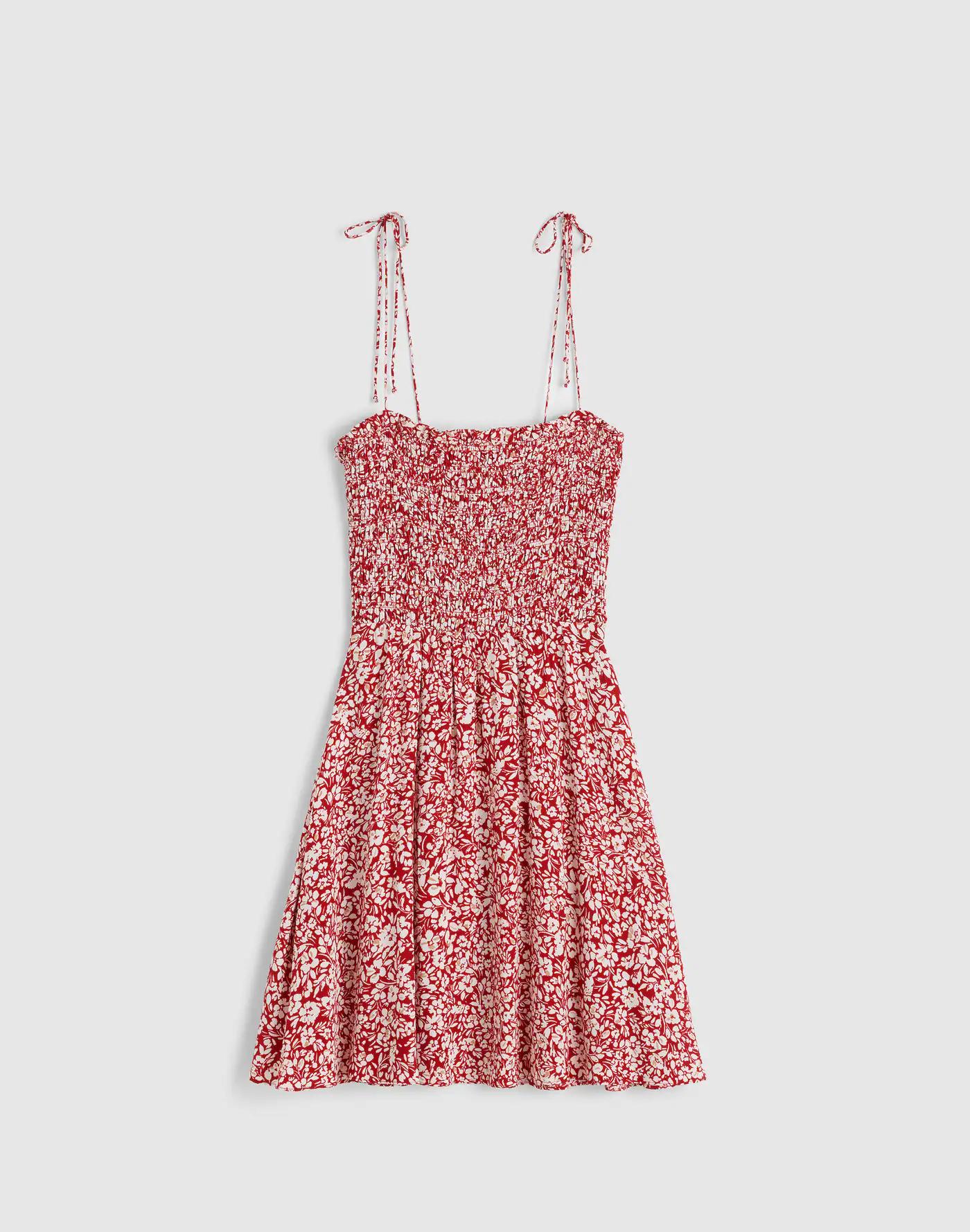 Tie Shoulder Mini Dress in Floral Product Image