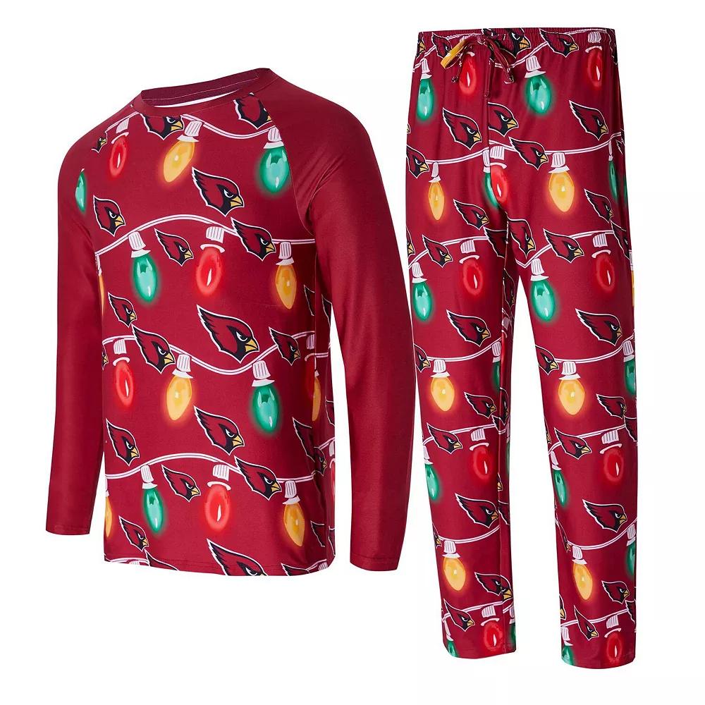 Men's Concepts Sport Cardinal Arizona Cardinals Garland Knit Raglan Long Sleeve T-Shirt and Pants Set,  Product Image