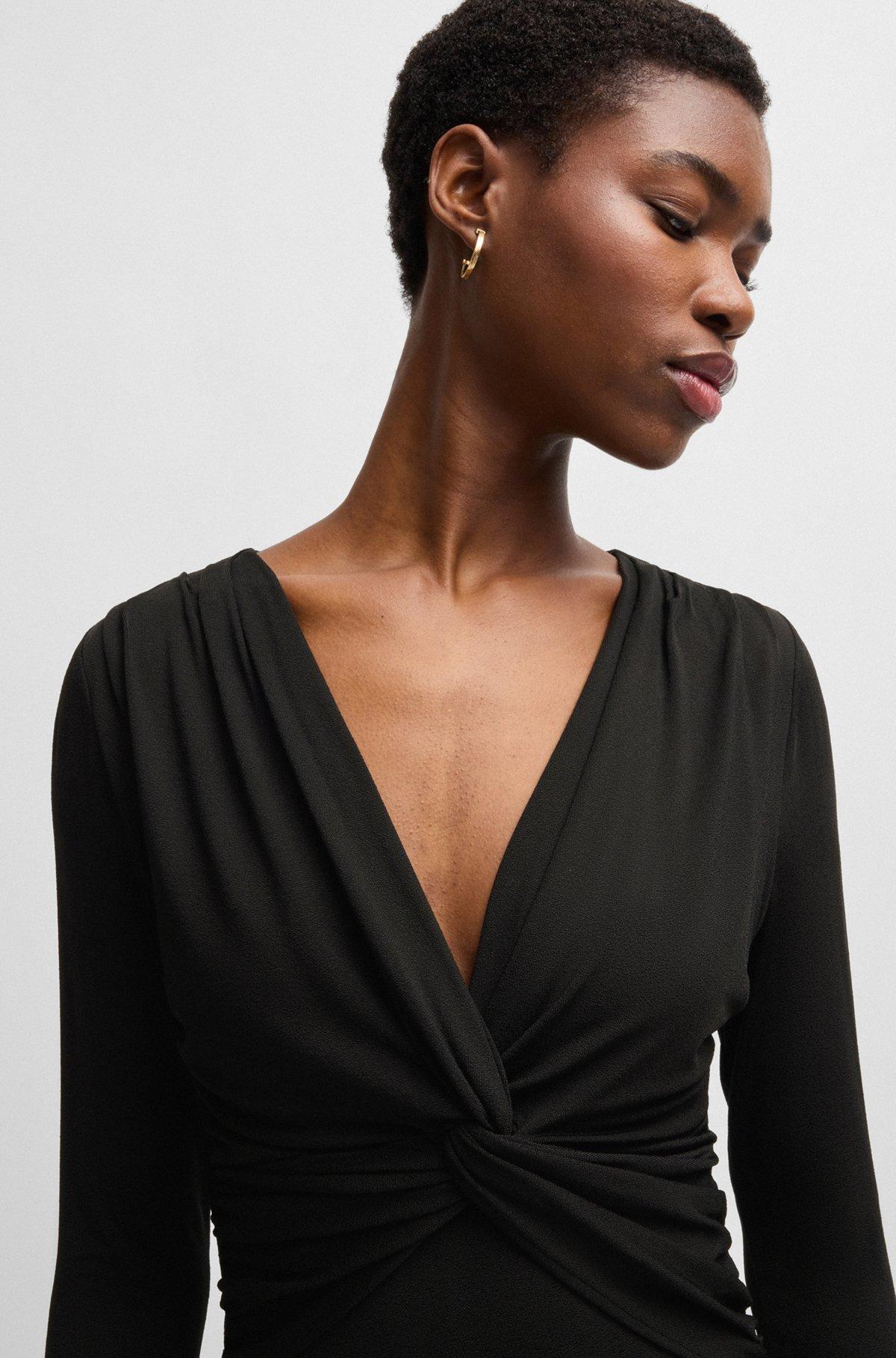 Twist-front dress in stretch crepe Product Image