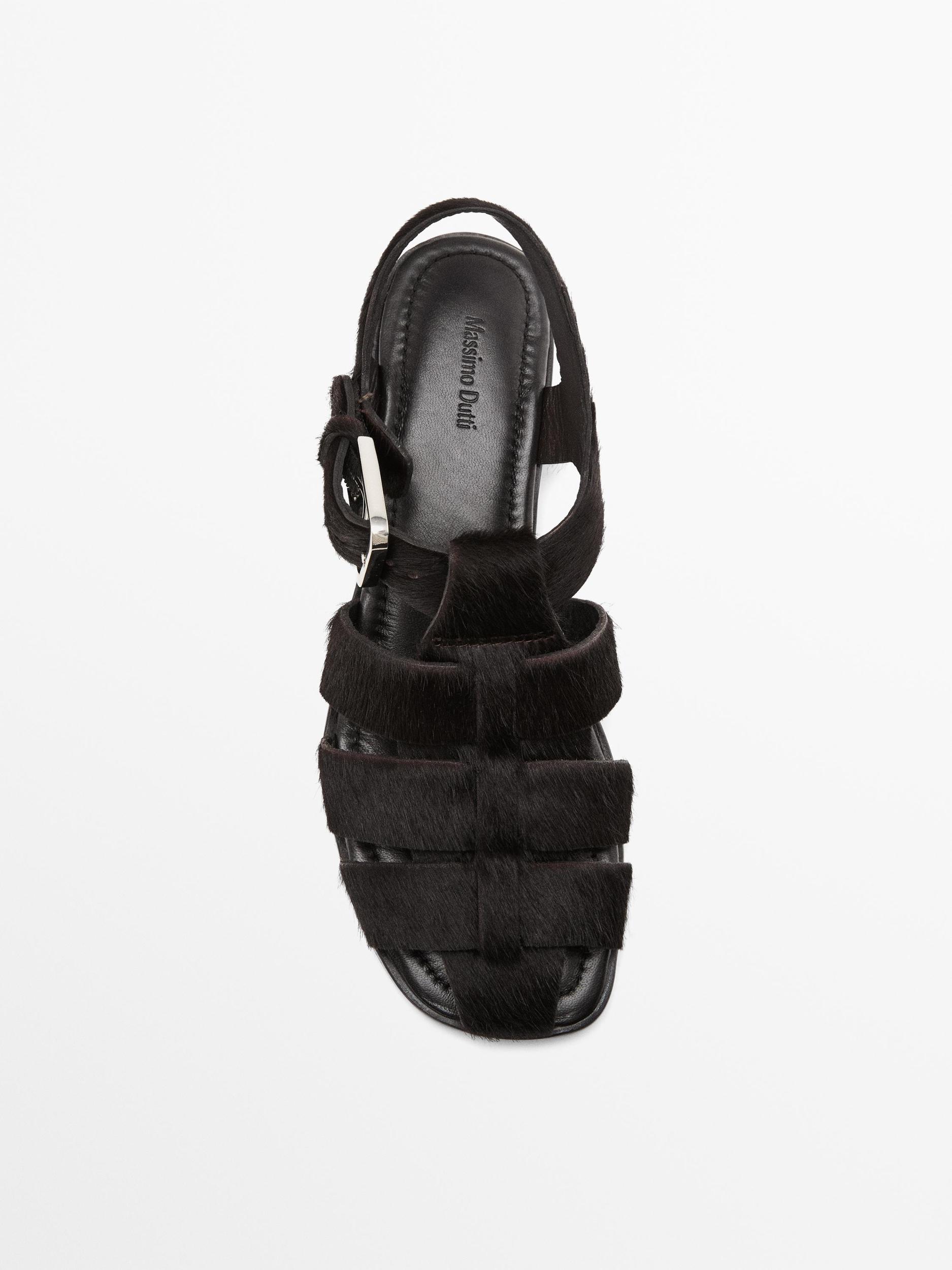 Cage sandals with faux fur Product Image