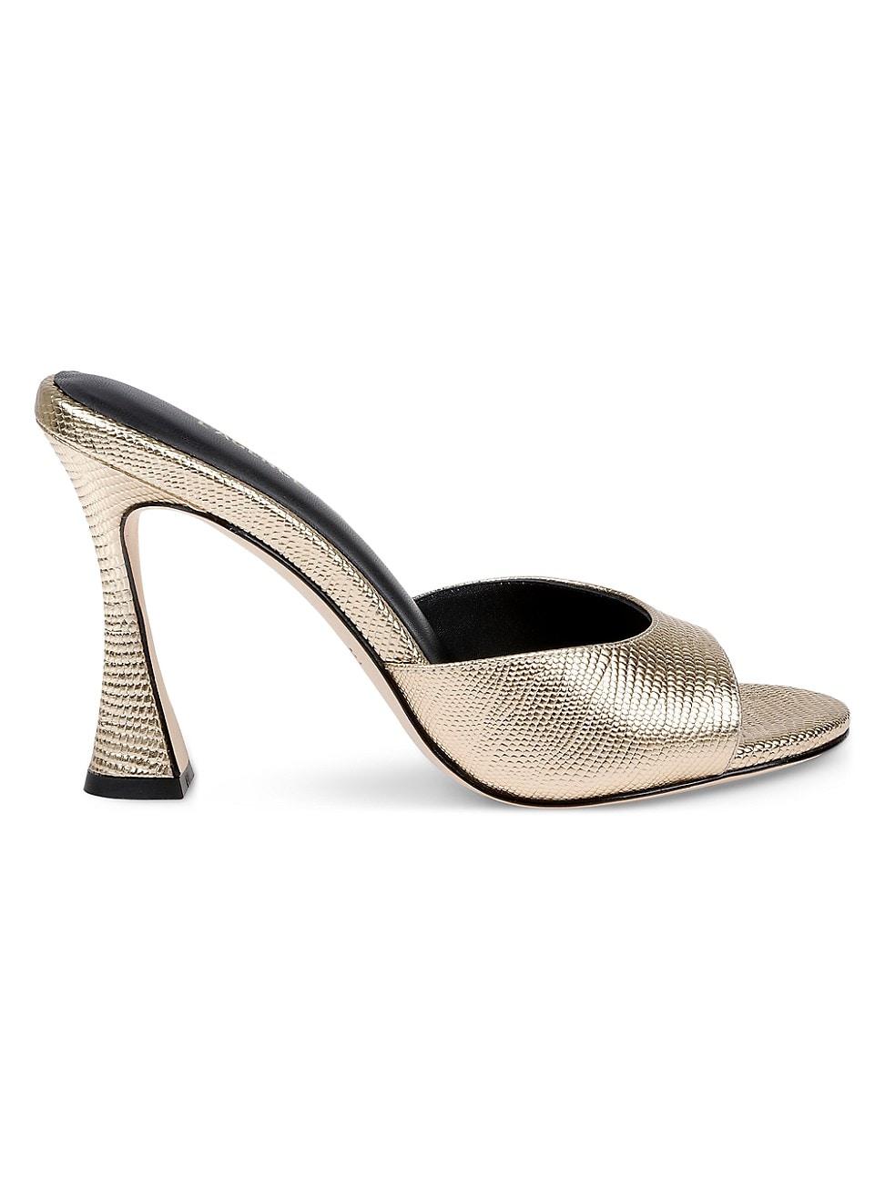 Womens Avery 100MM Embossed Metallic Leather Sandals Product Image