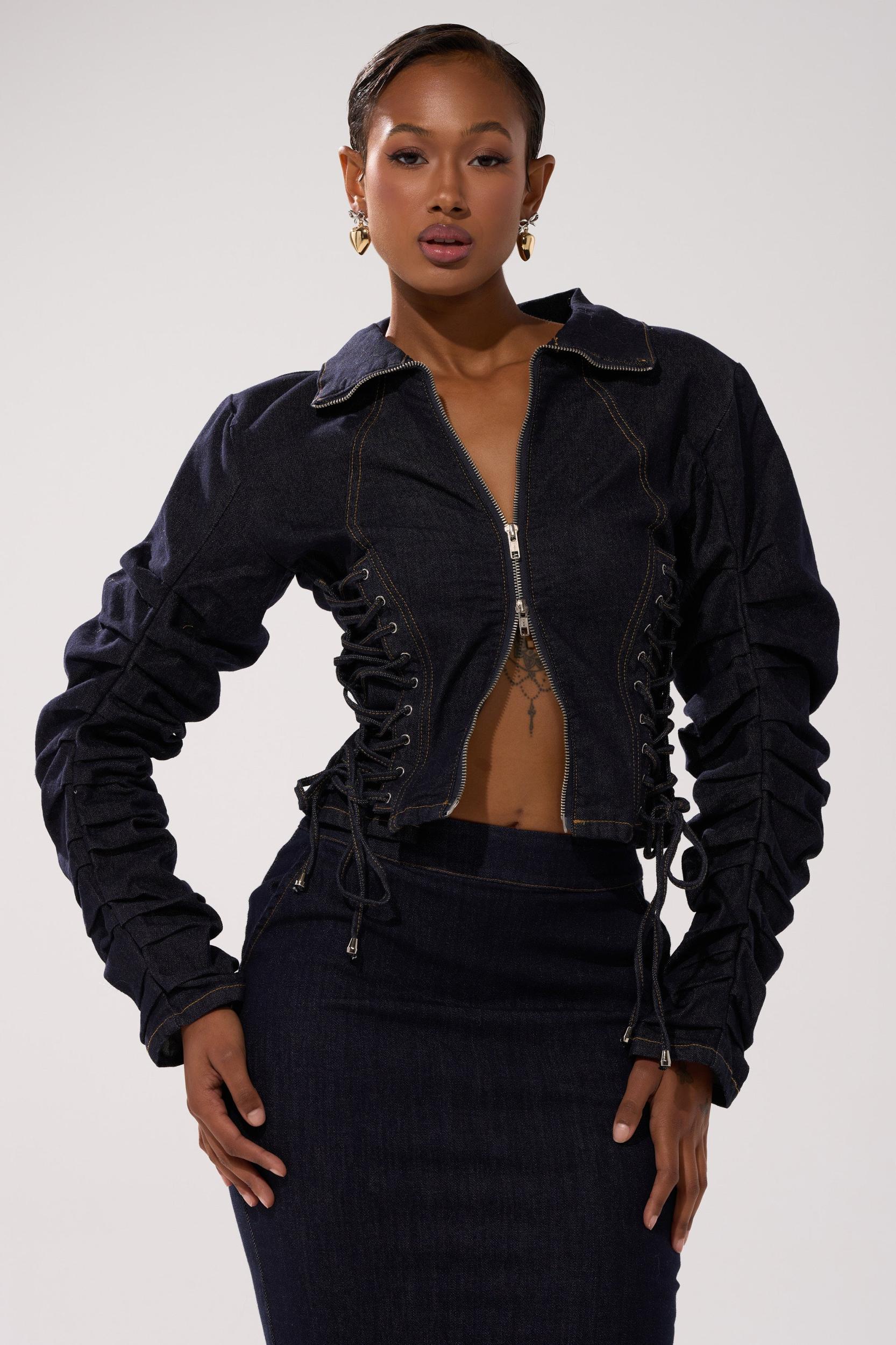STRICTLY BUSINESS DENIM BLOUSE Product Image