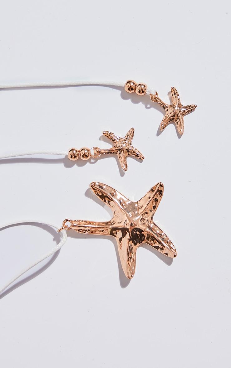 White Starfish Layered Pulley Rope Necklace Product Image