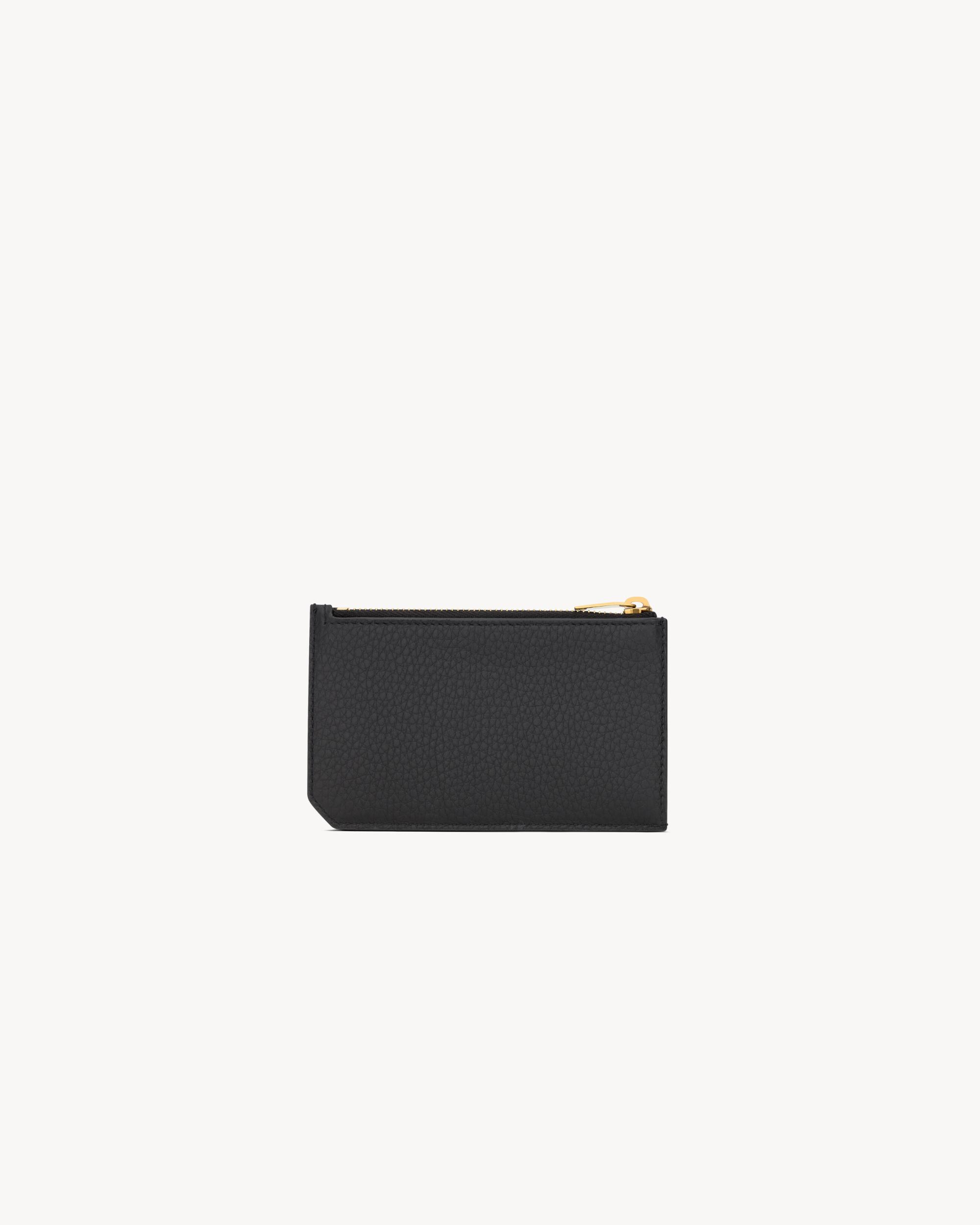 TINY CASSANDRE FRAGMENTS zip card case in grained leather Product Image