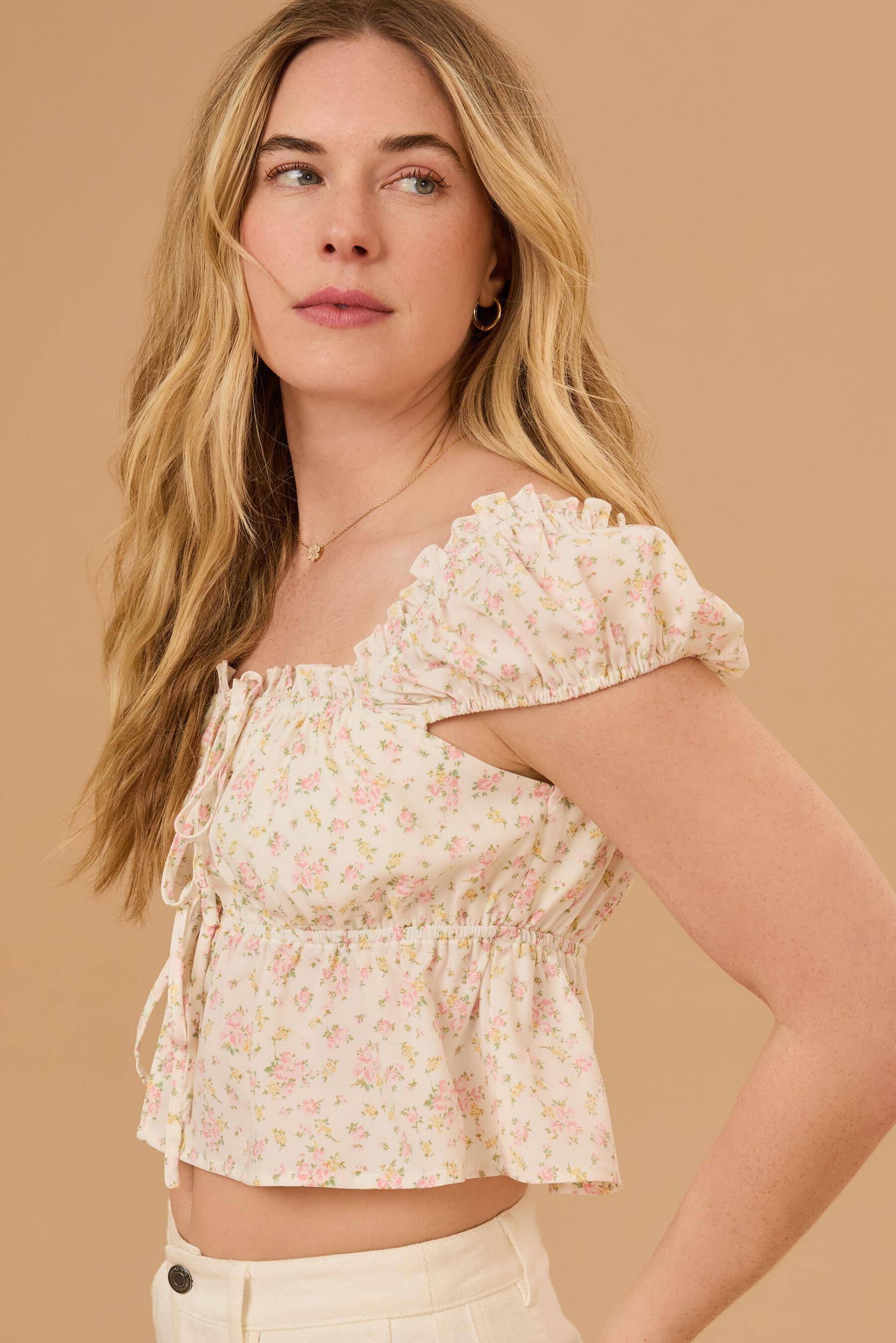 Talia Tie Front Floral Top Product Image