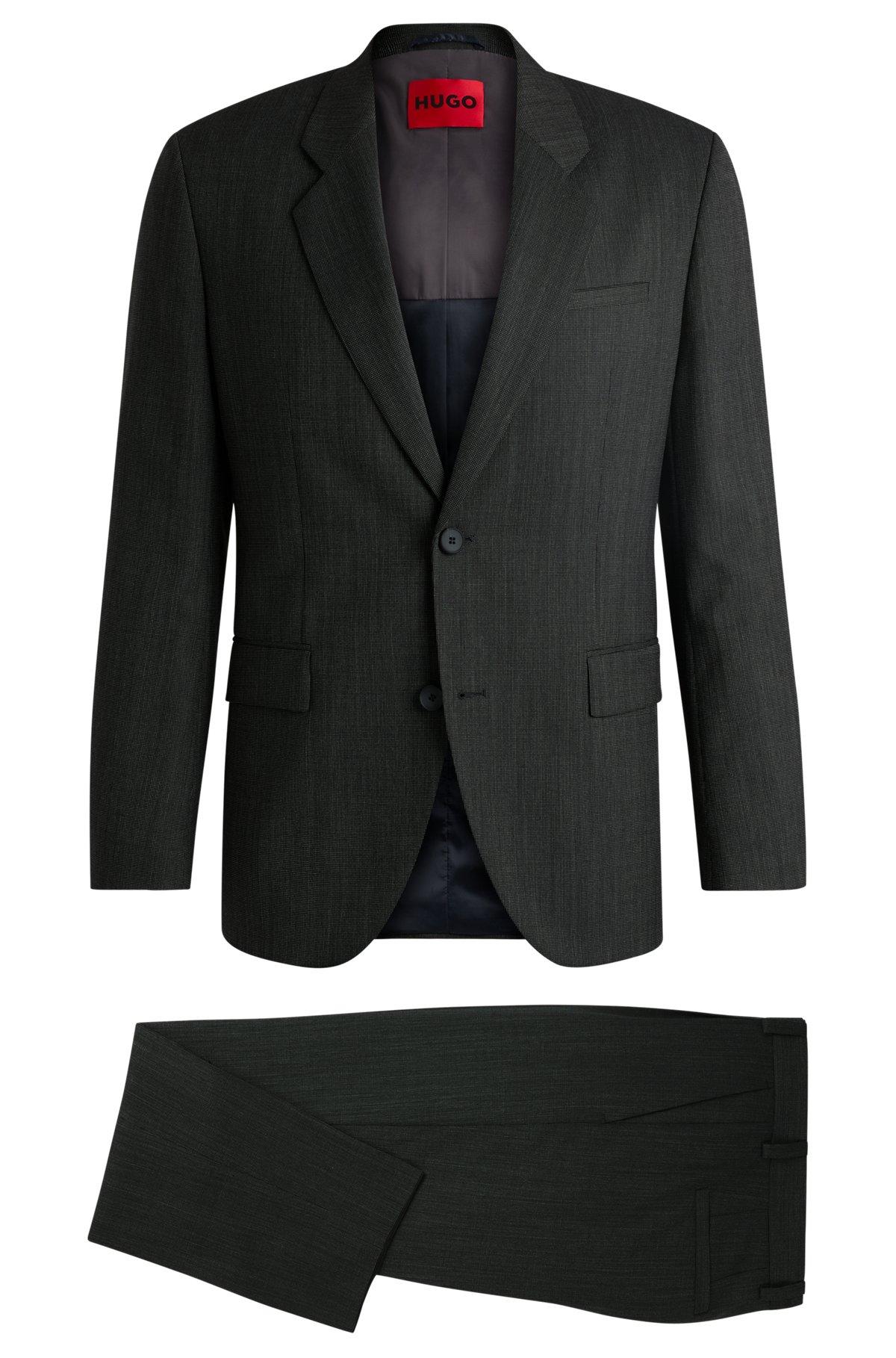 Modern-fit suit in micro-patterned performance-stretch fabric Product Image