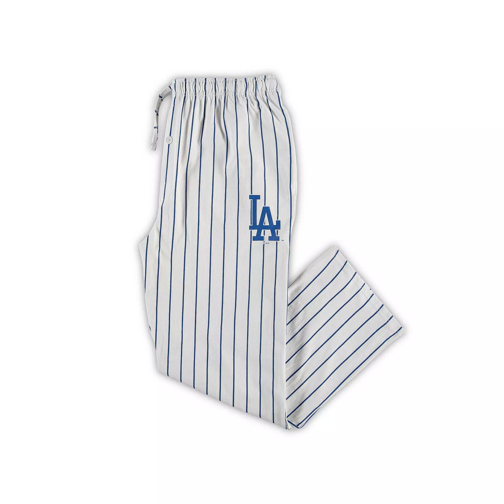 Men's Concepts Sport White/Royal Los Angeles Dodgers Big & Tall Pinstripe Sleep Pants, Size: 4XLT Product Image