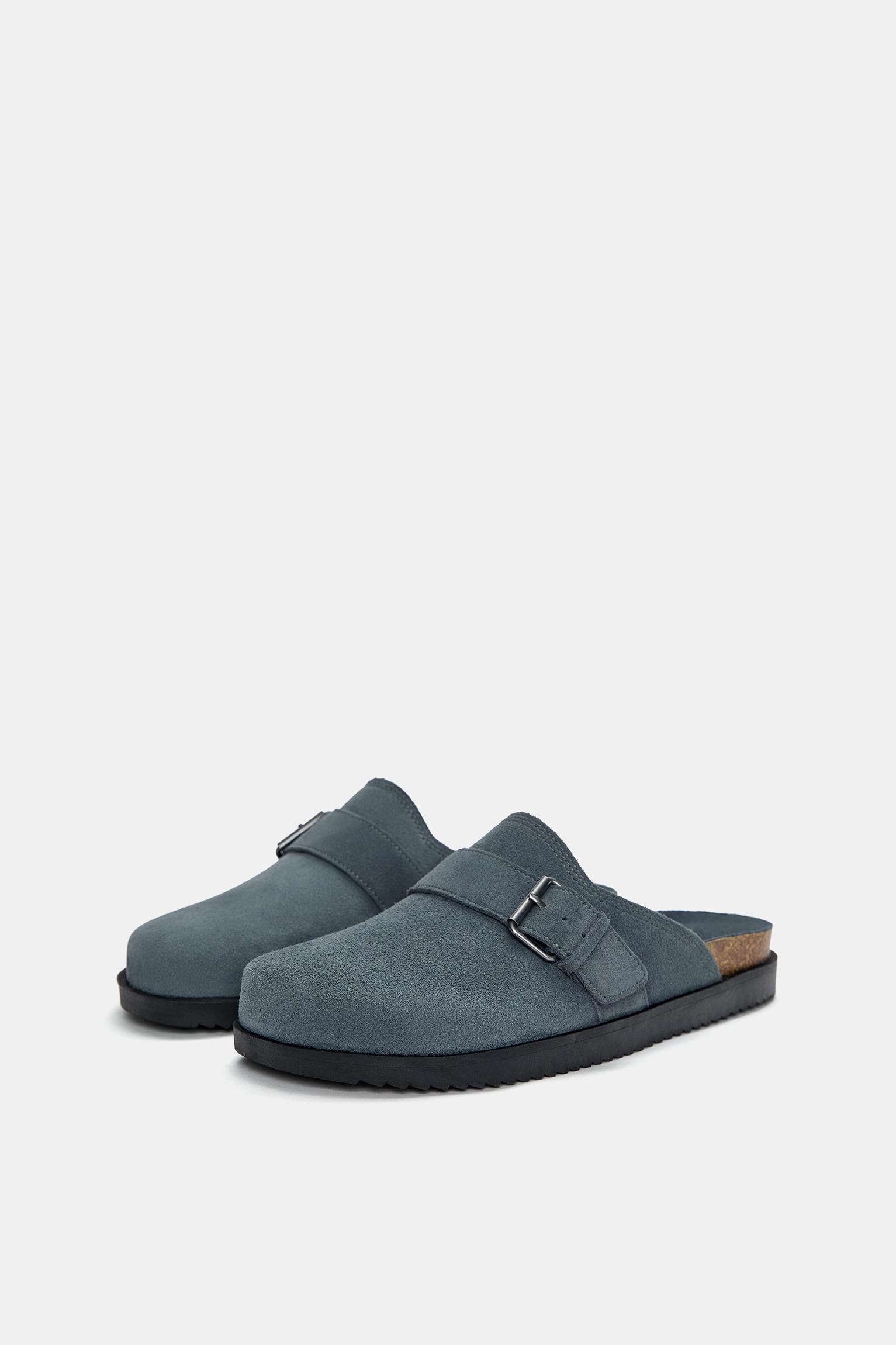 Leather clogs with buckle Product Image