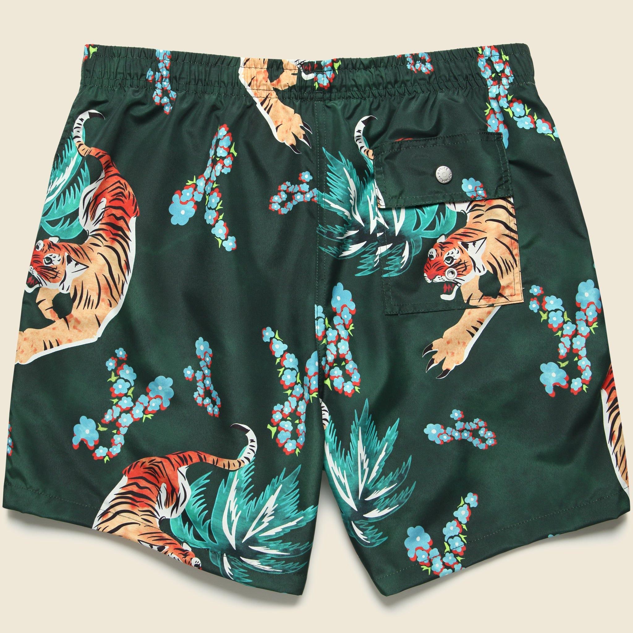 5.5" Tiger Swim Trunks - Green Product Image
