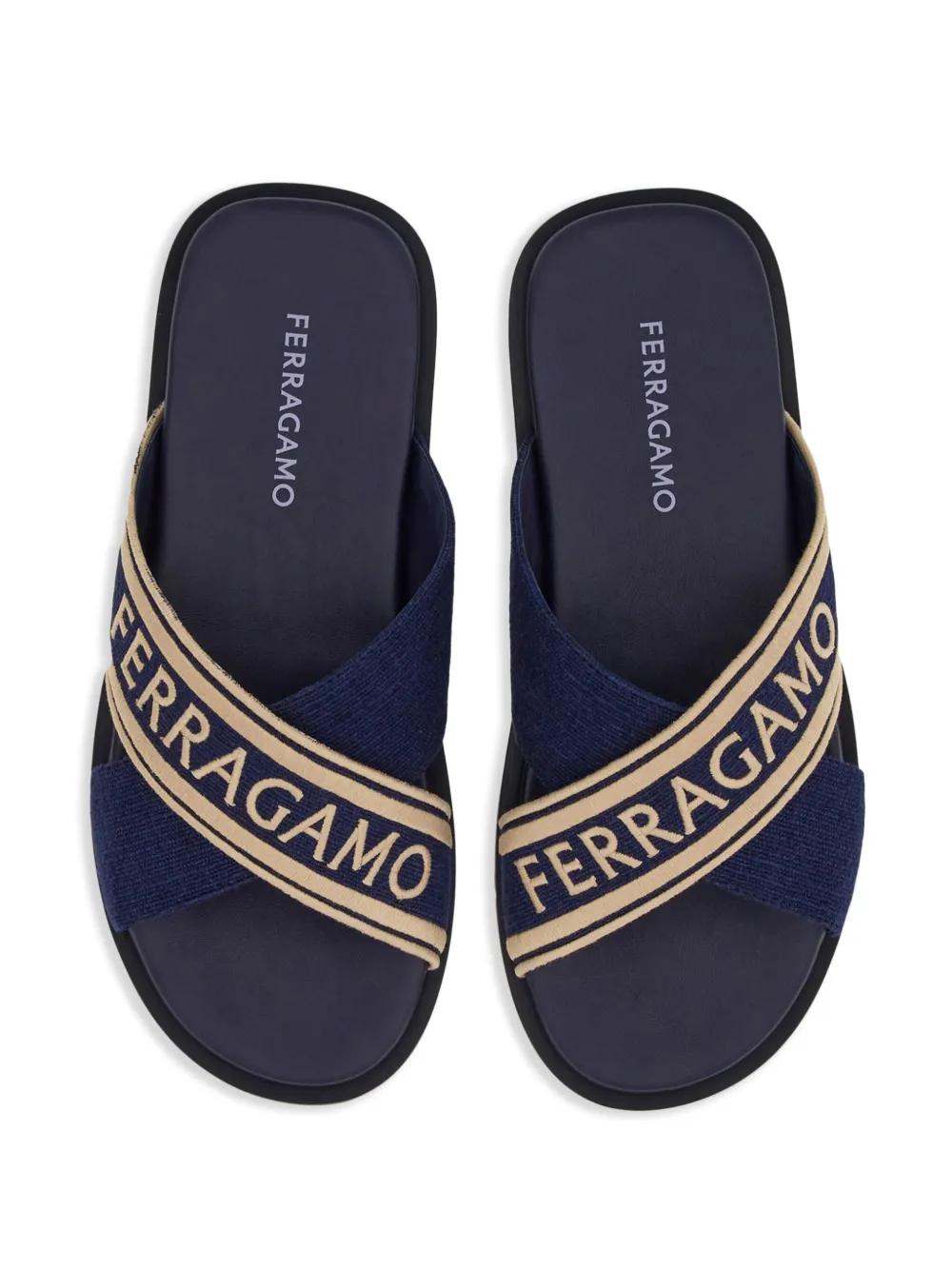 crossover-strap cotton sandals Product Image