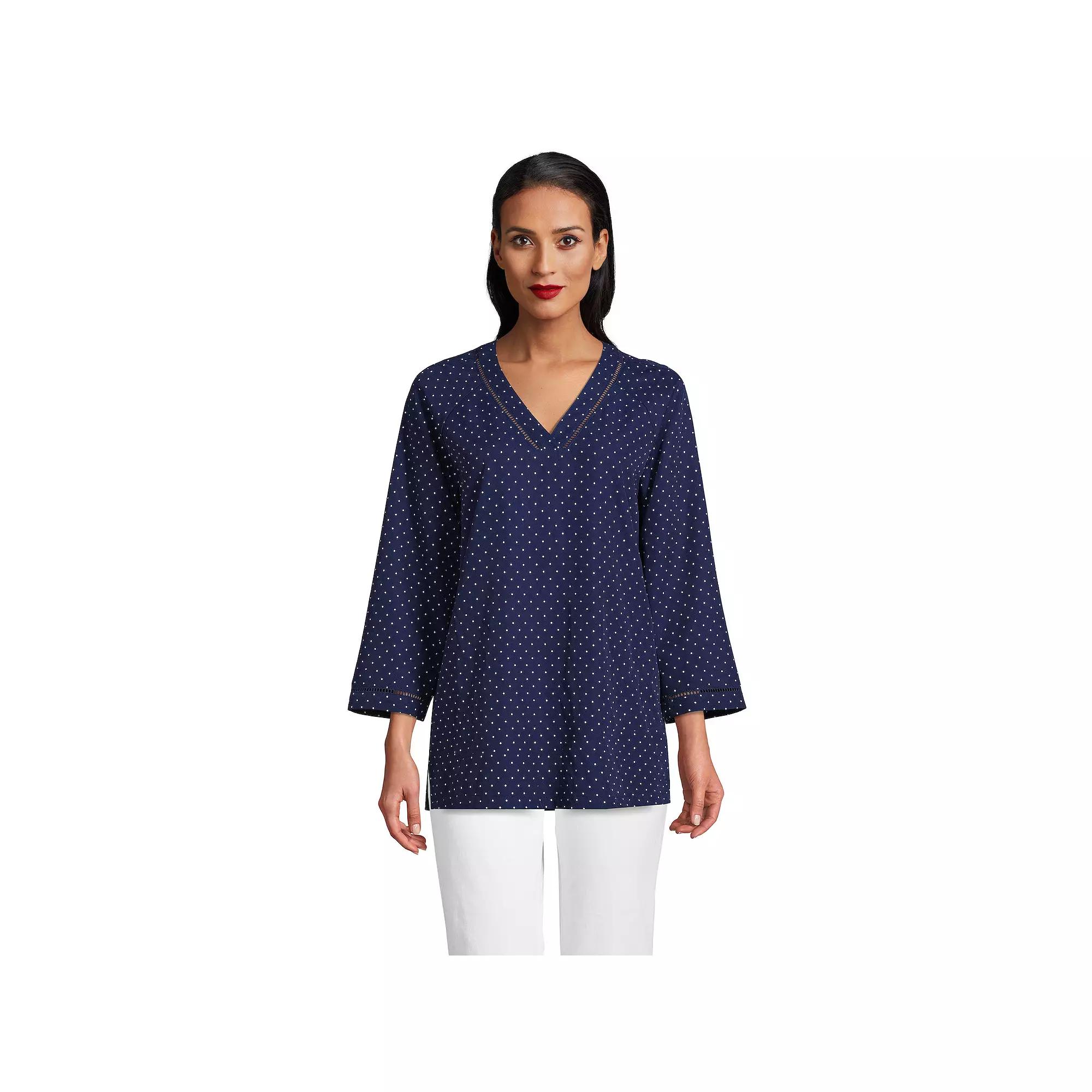 Women's Lands' End Rayon 3/4 Sleeve Tunic Top,  Product Image