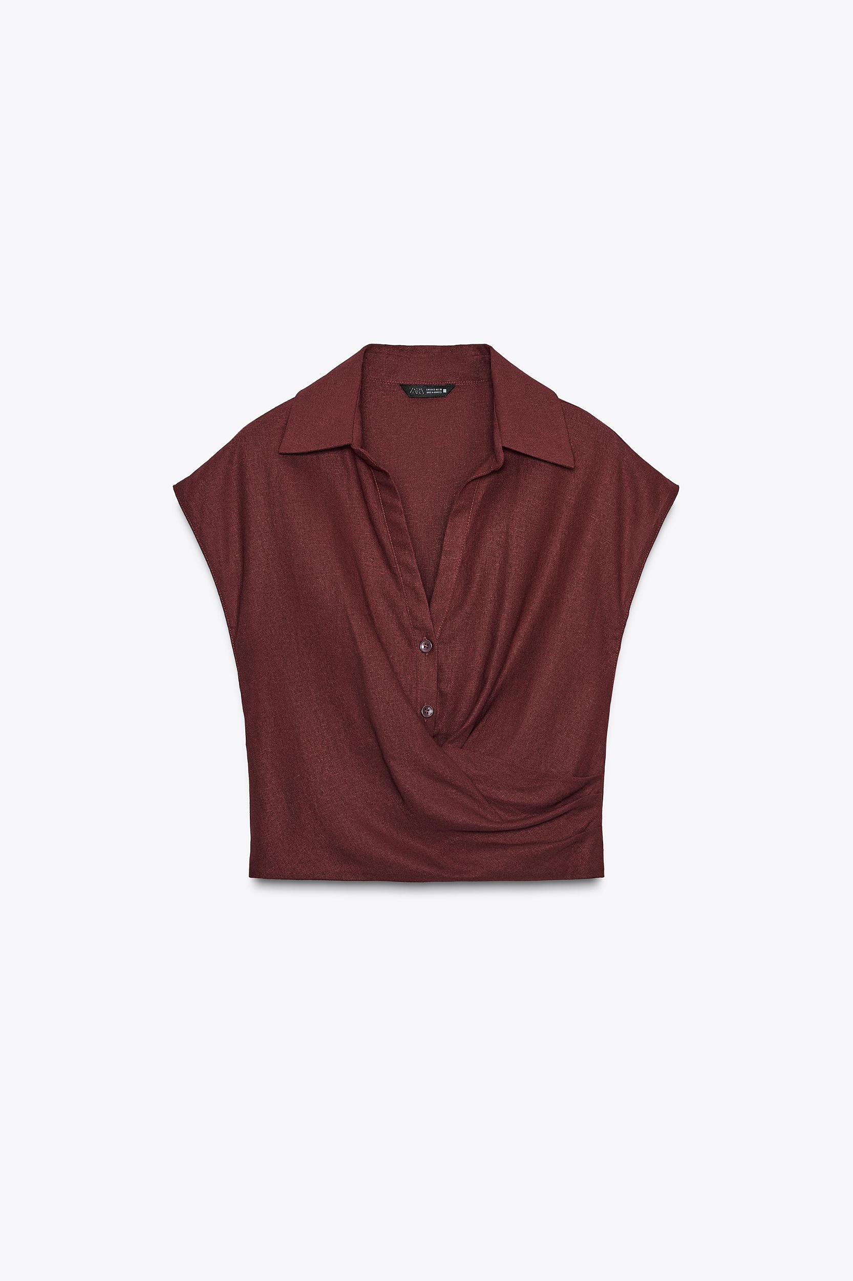 LINEN WRAP TOP Product Image