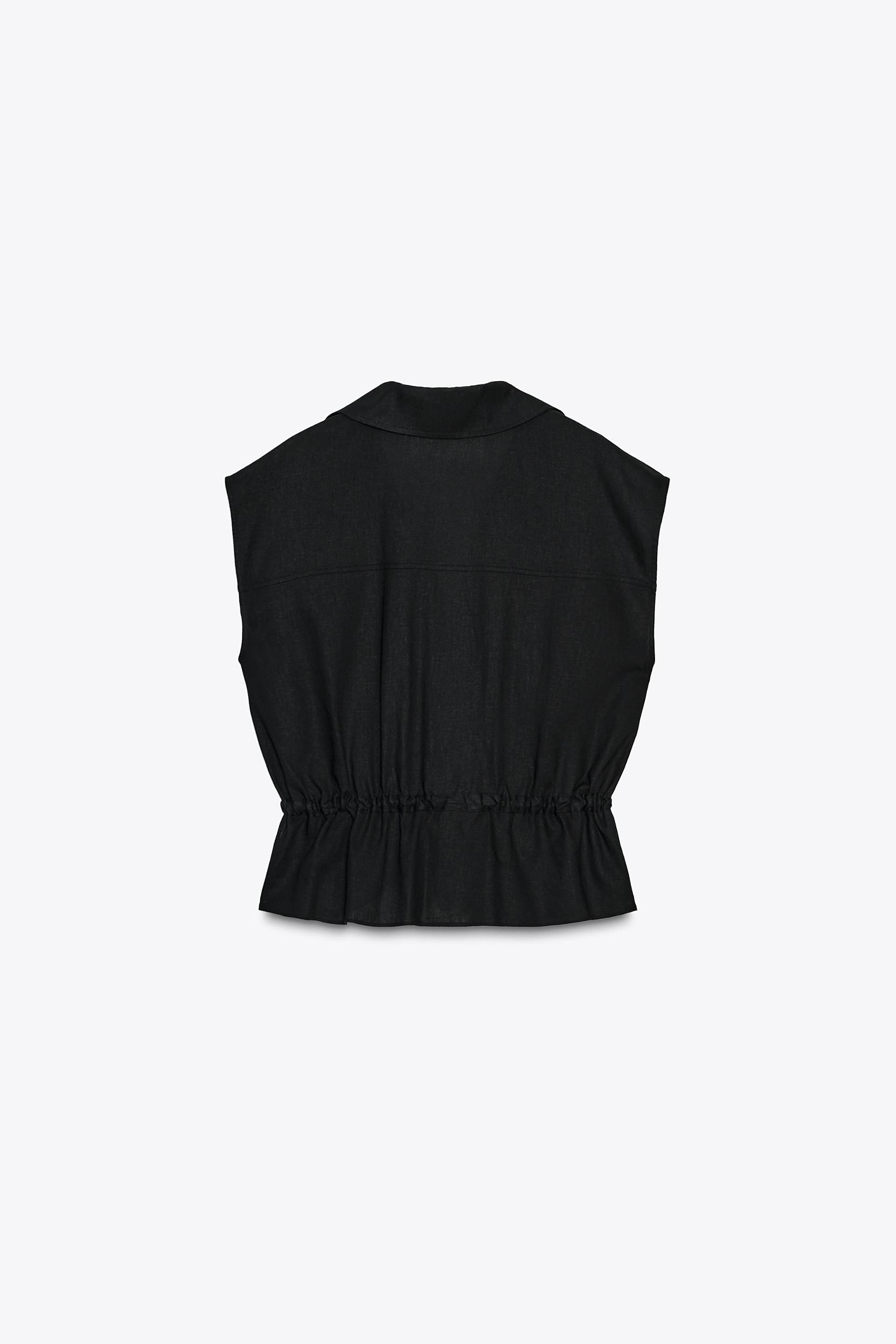 LINEN SAFARI BELTED TOP Product Image