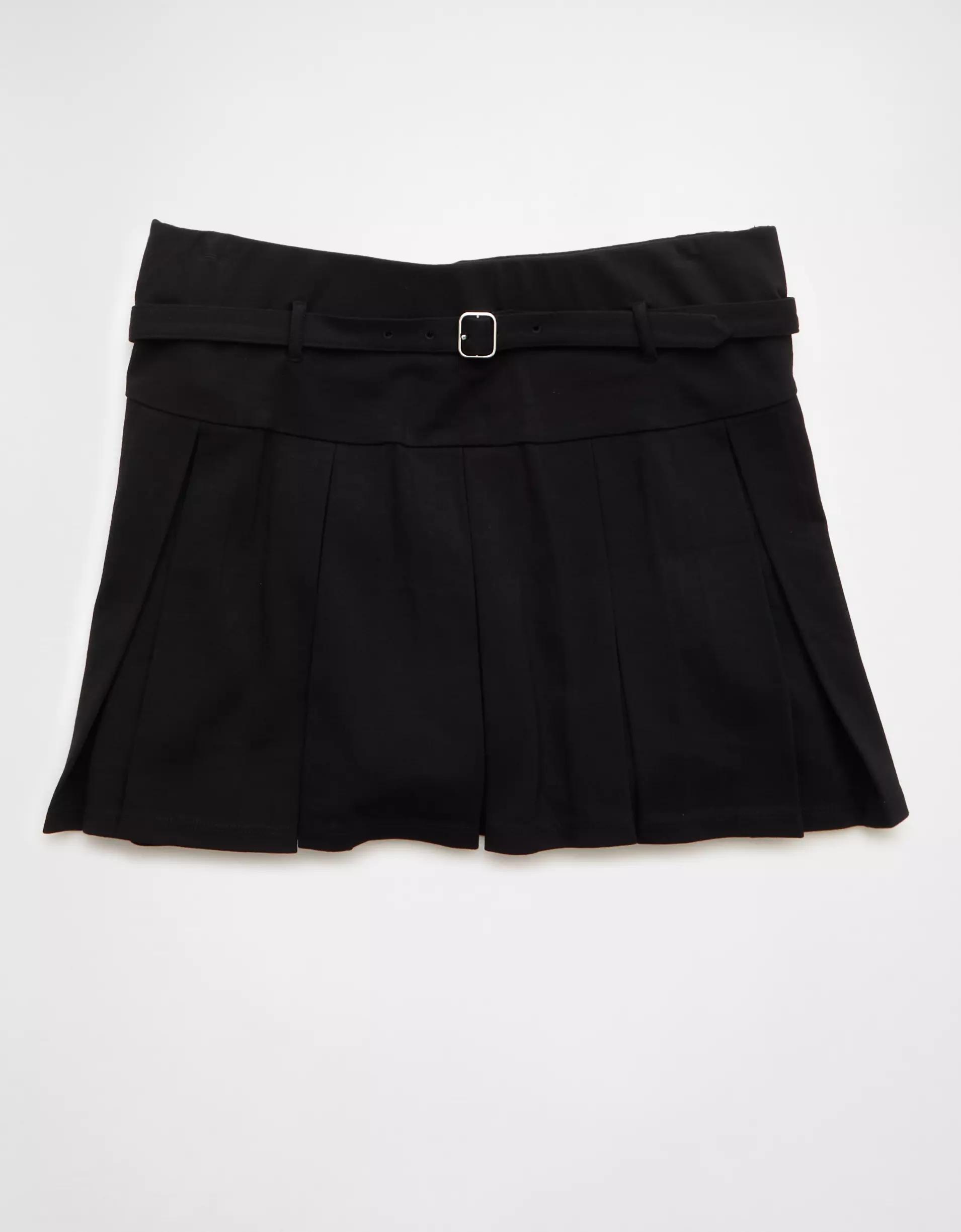 AE It Knit Low-Rise Belted Pleated Skort Product Image
