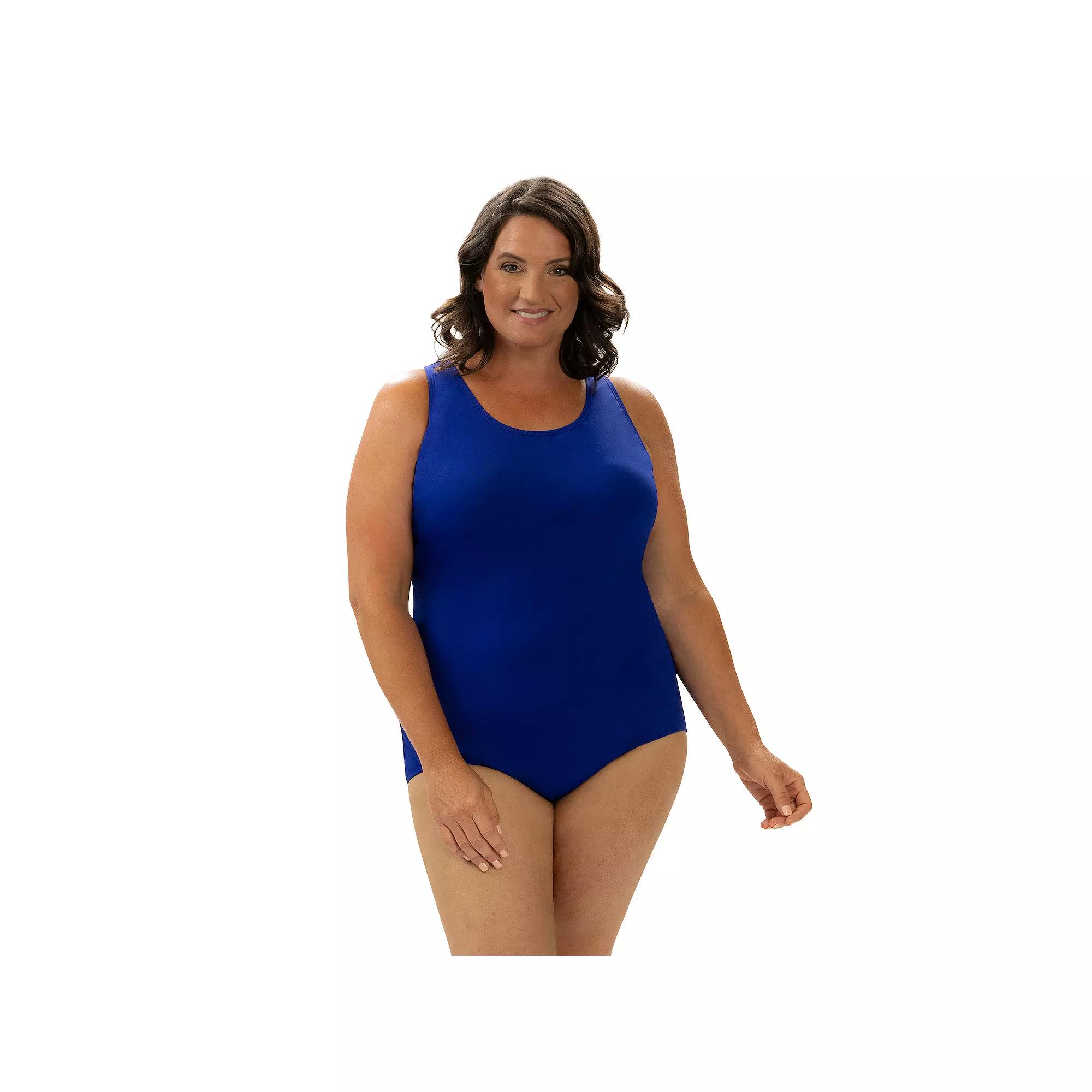 Women's Dolfin Conservative One-Piece Lap Swimsuit, Size: 10, Blue Product Image