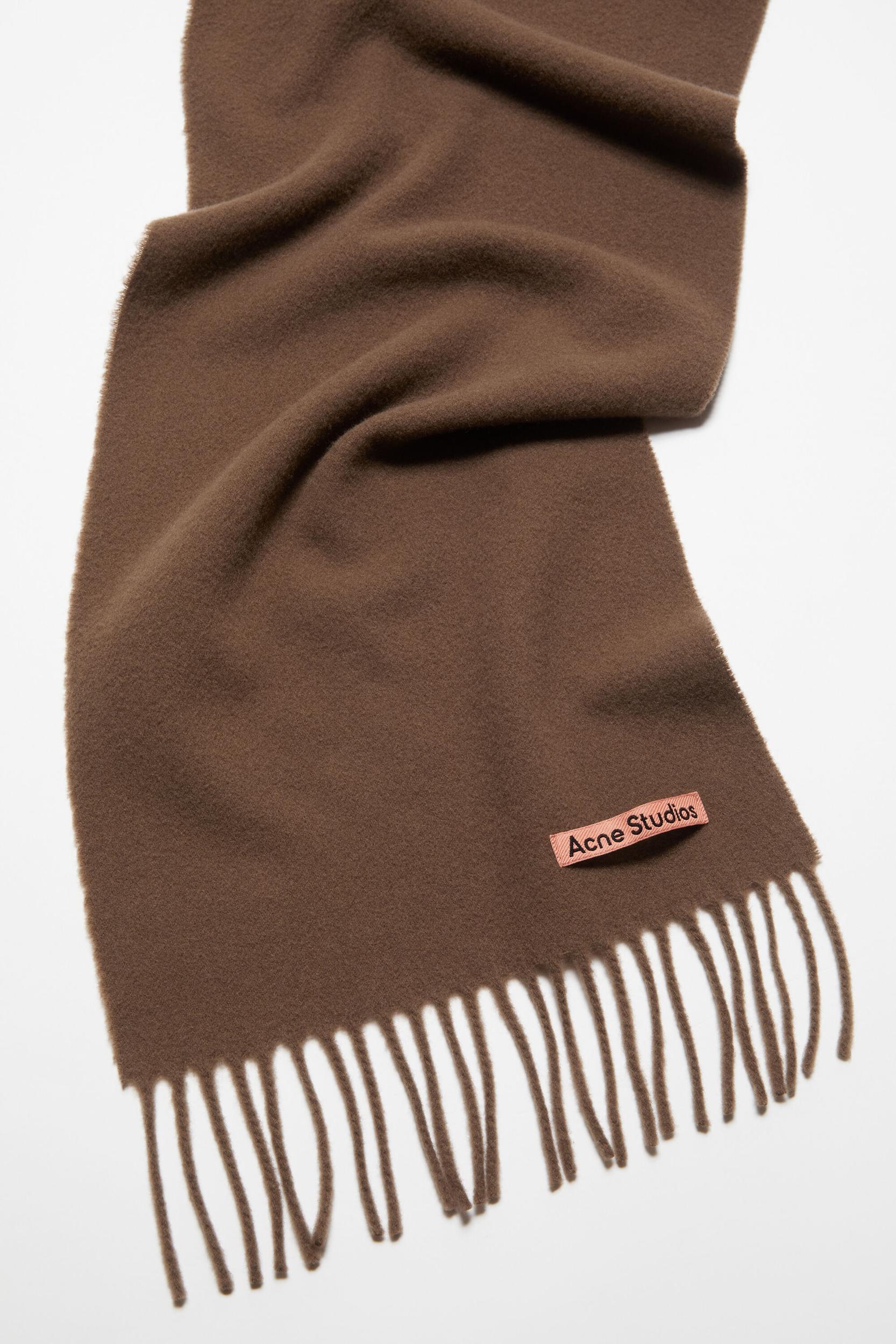 Fringe wool scarf - skinny Product Image