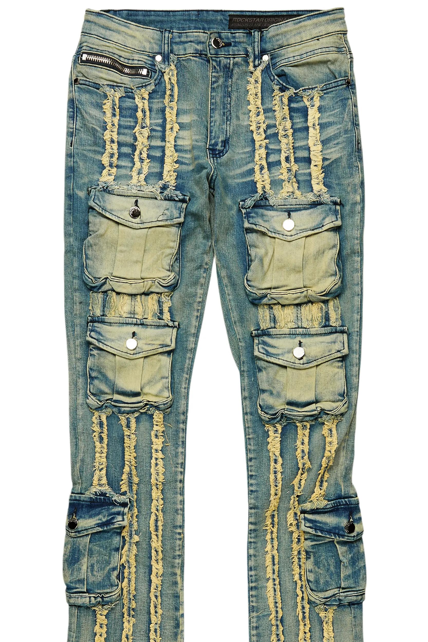 Frey Blue Stacked Flare Jean Male Product Image