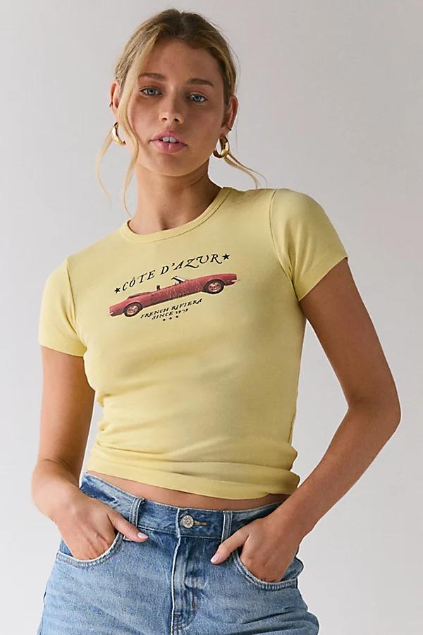 Sports Car Vintage Graphic Baby Tee Womens at Urban Outfitters Product Image
