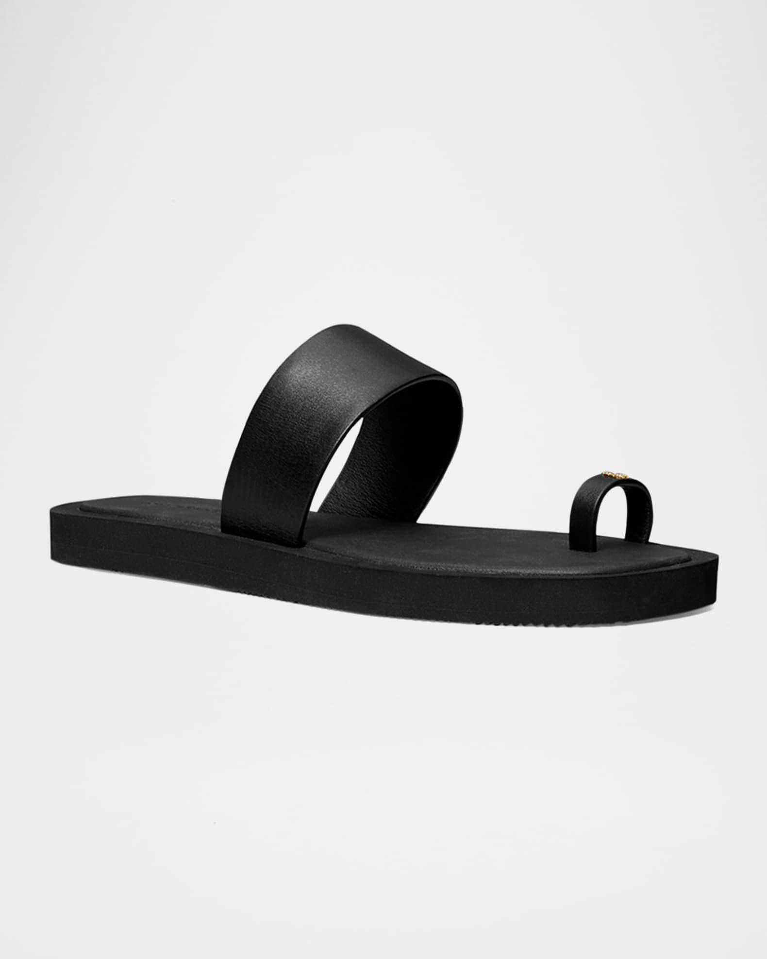 Leather Logo Toe-Ring Summer Slides Product Image