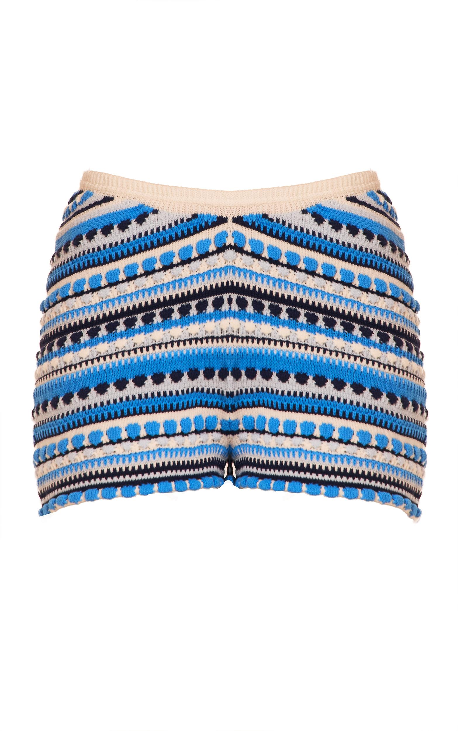 Petite Blue Bubble Knit Shorts Product Image