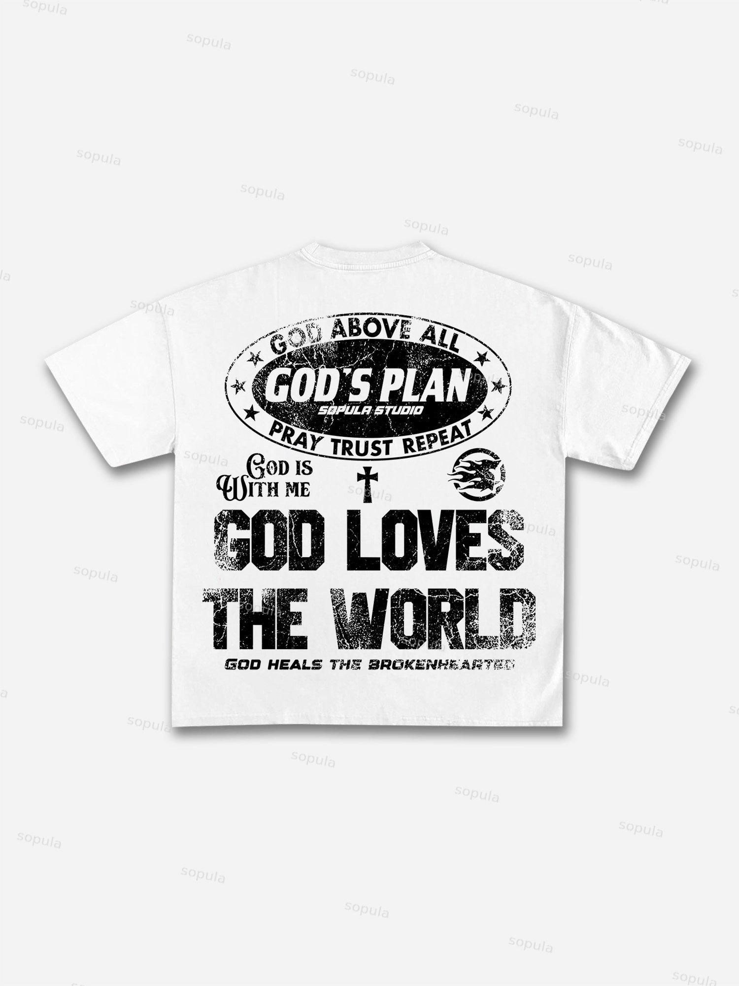 God's Plan 1996 Retro Aged Graphic Cotton T-shirt Product Image