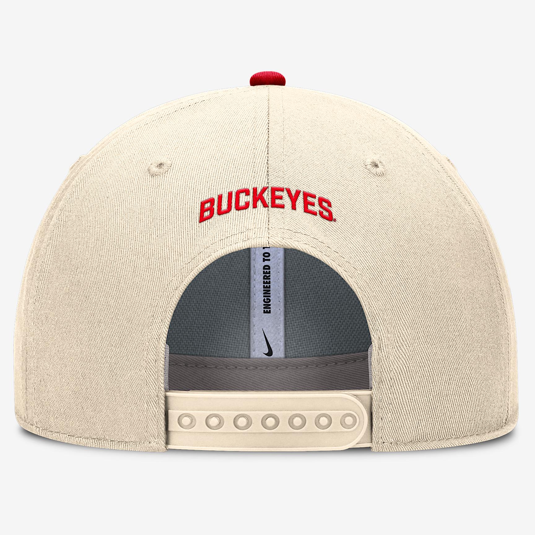 Ohio State Primetime Rise Nike Mens Dri-FIT College Trucker Adjustable Hat | NC940C3COH-A82 Product Image