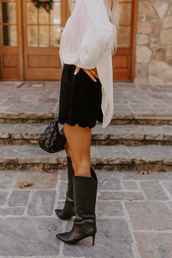 The Madison High Waist Velvet Shorts Product Image