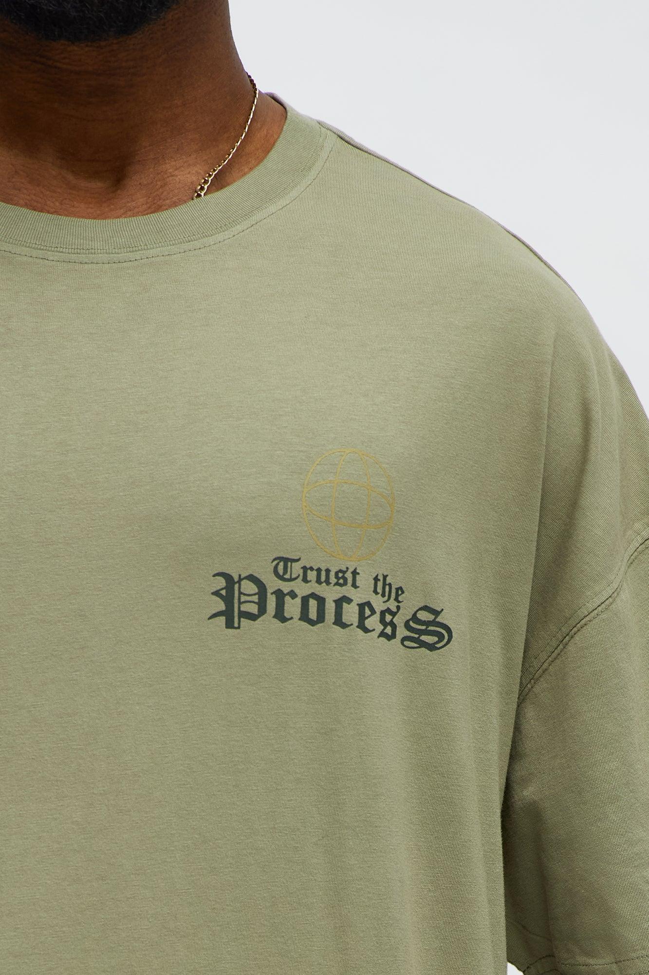 Trust The Word Oversized Short Sleeve Tee - Olive Male Product Image
