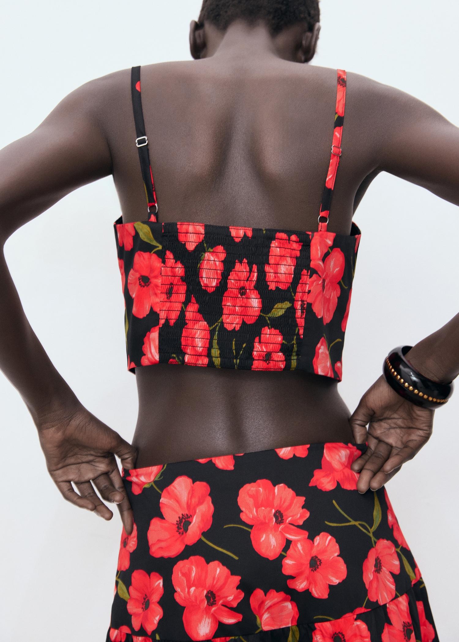 Floral crop top - Women | MANGO USA Product Image