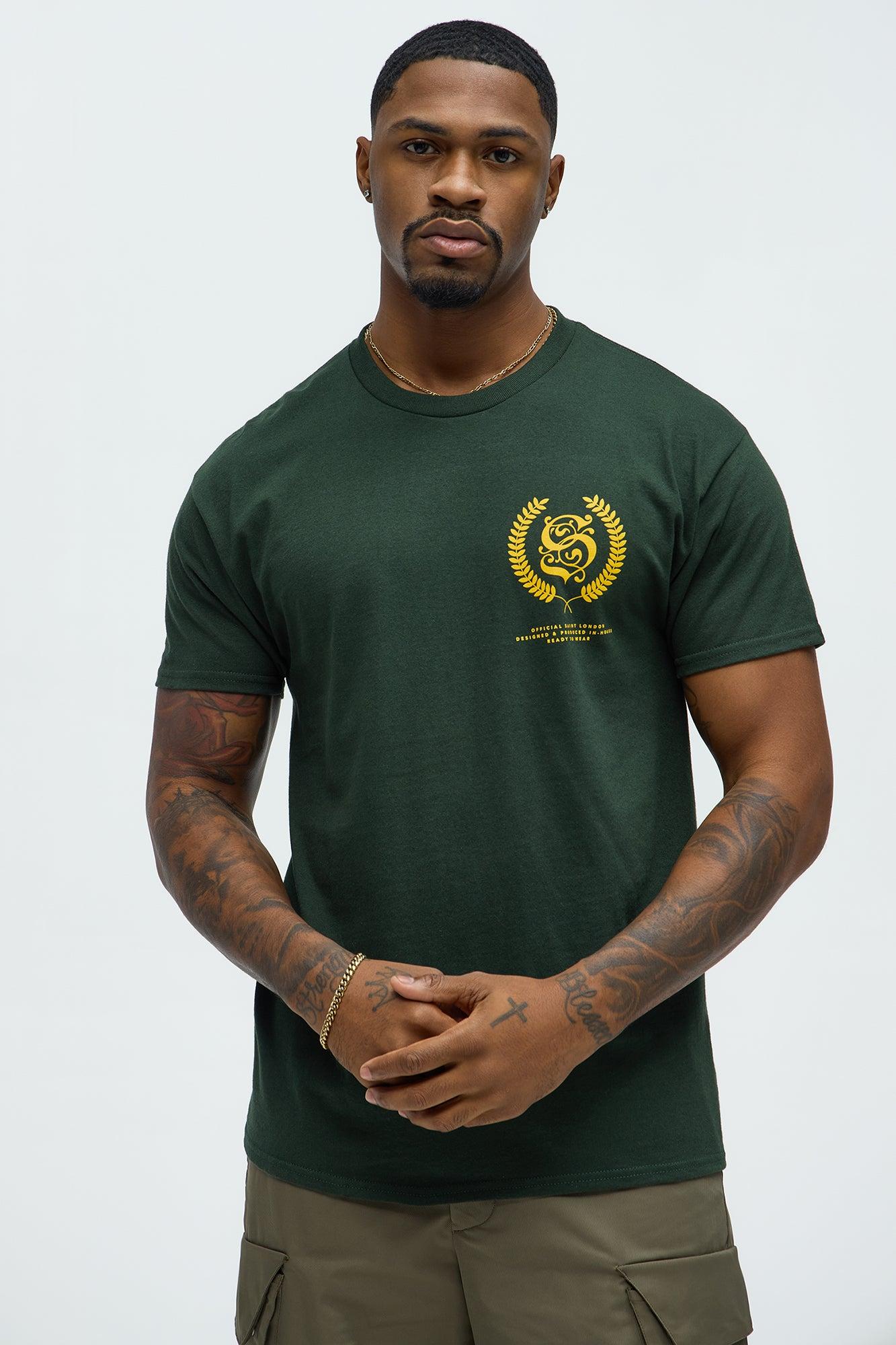 Saint London Stacked Short Sleeve Crew Neck T shirt - Green Product Image