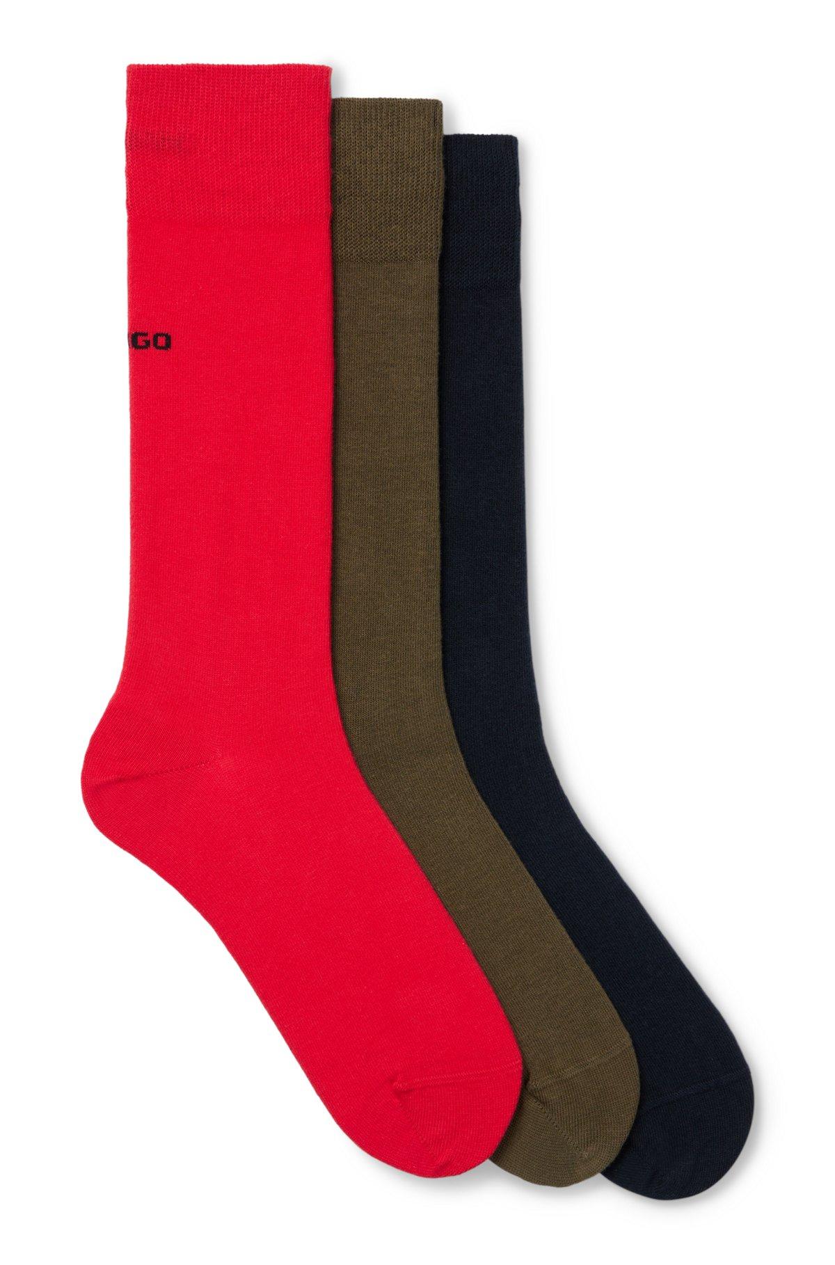 Three-pack of regular-length socks with logos Product Image
